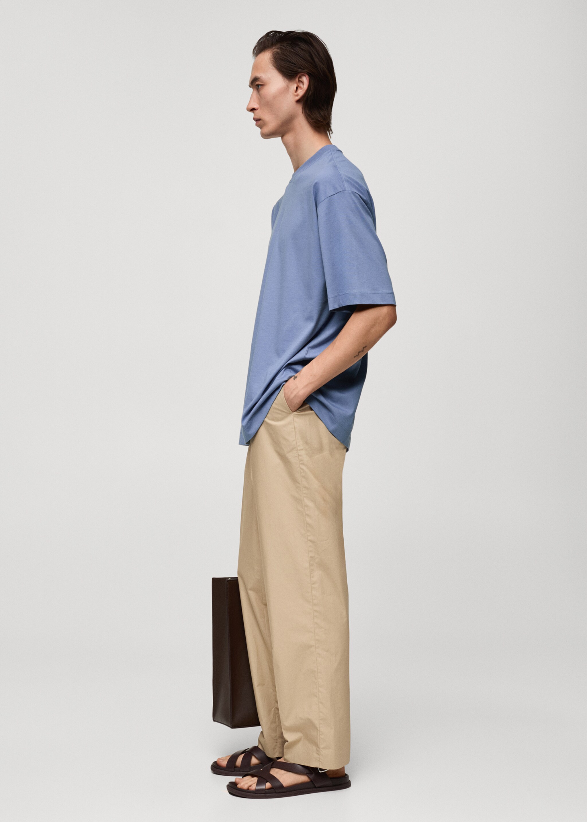 Regular-fit 100% cotton trousers - Details of the article 2