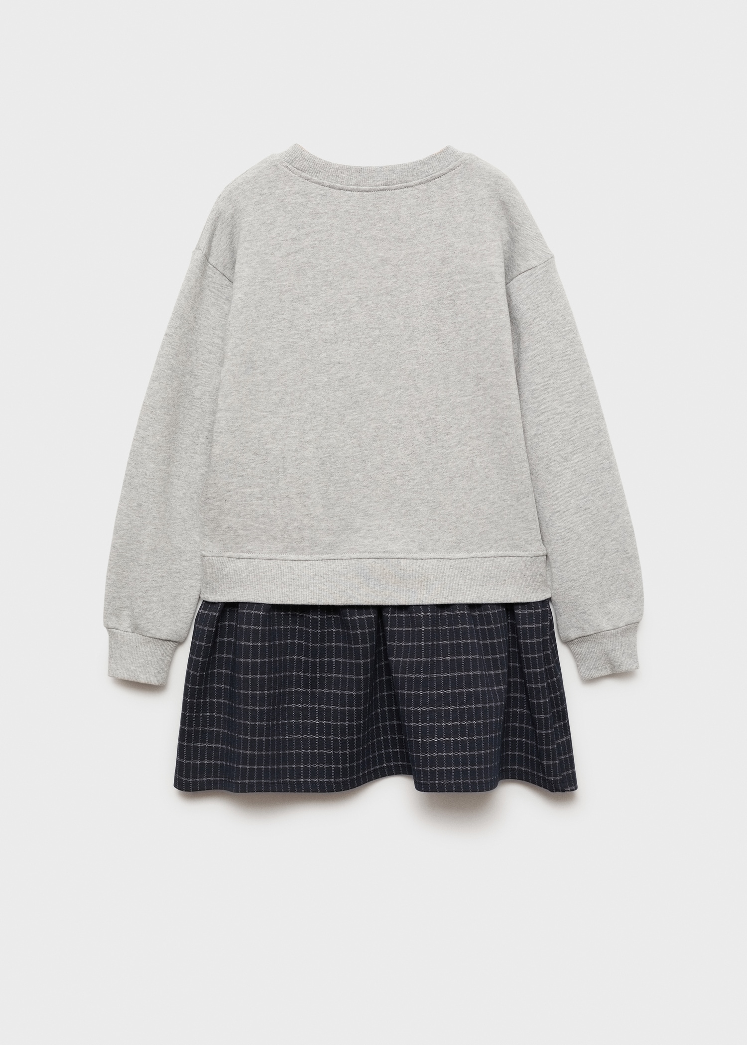 Vestido sudadera falda cuadros - Reverso del artículo