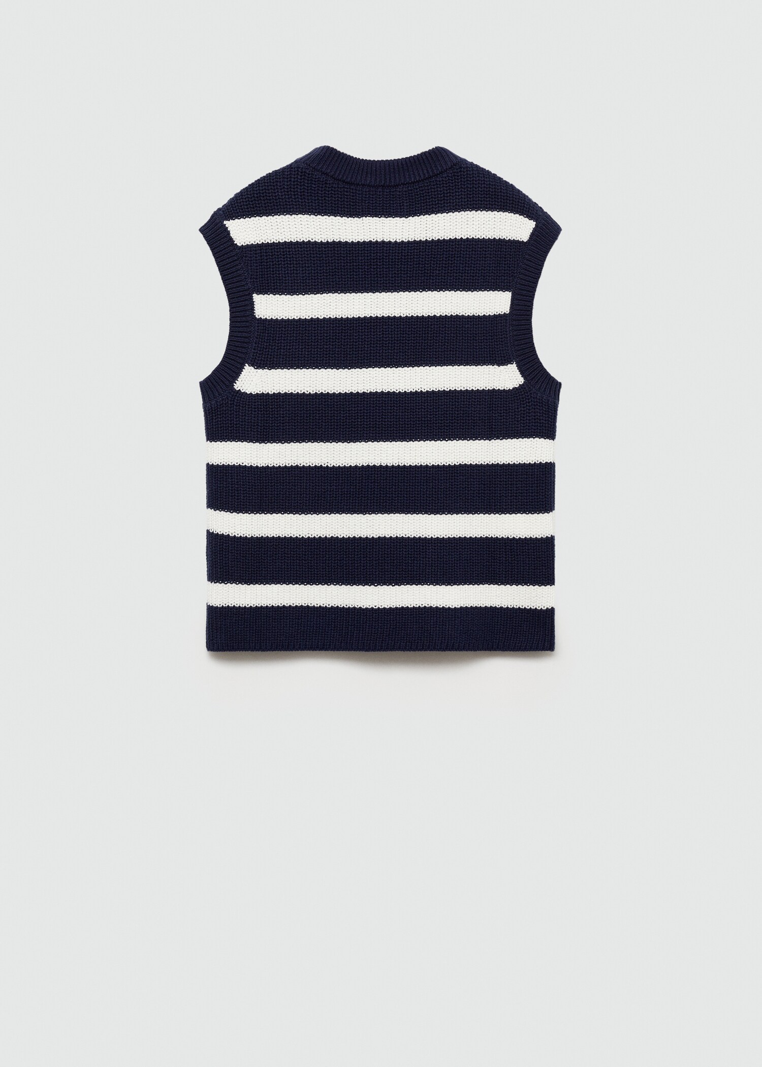 Striped knitted gilet - Reverse of the article