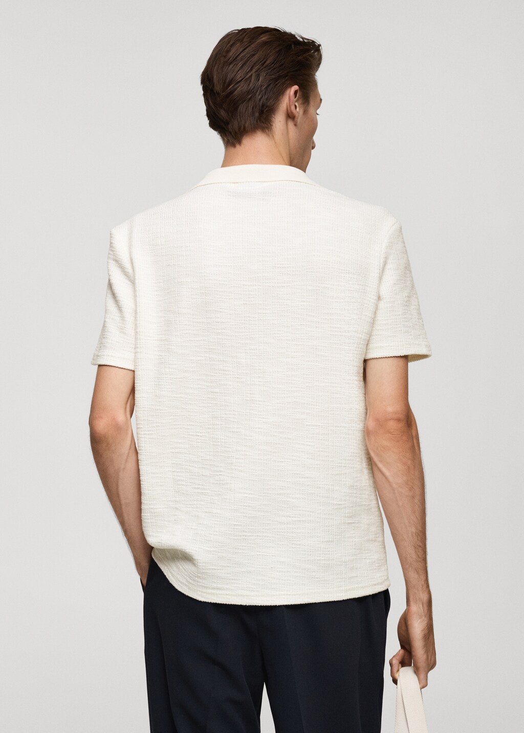 Patterned cotton polo shirt