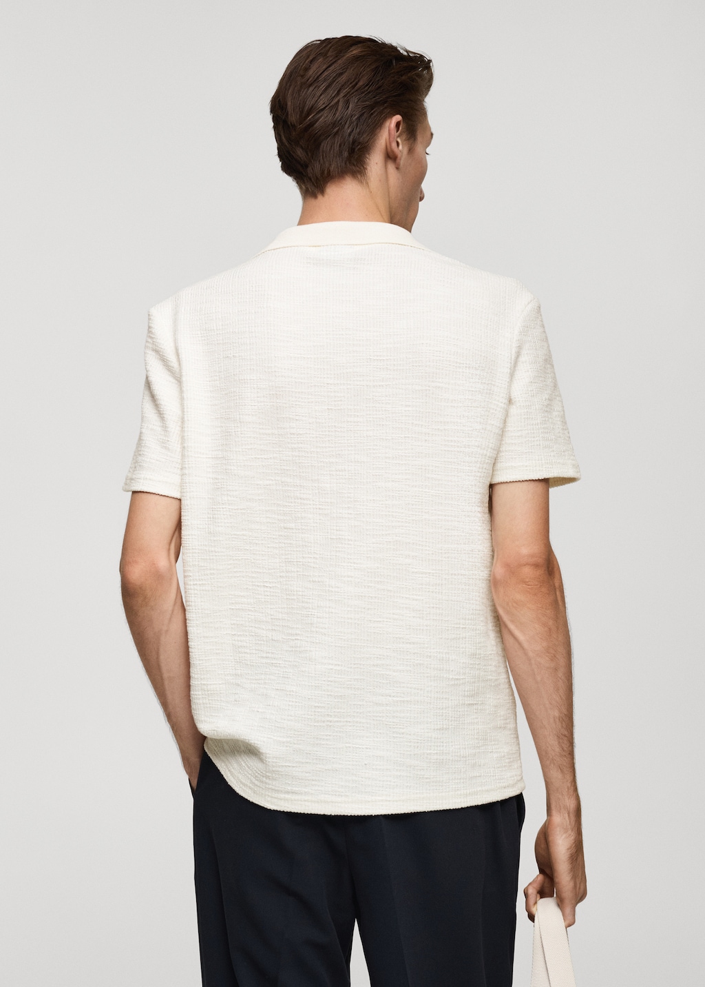 Patterned cotton polo shirt