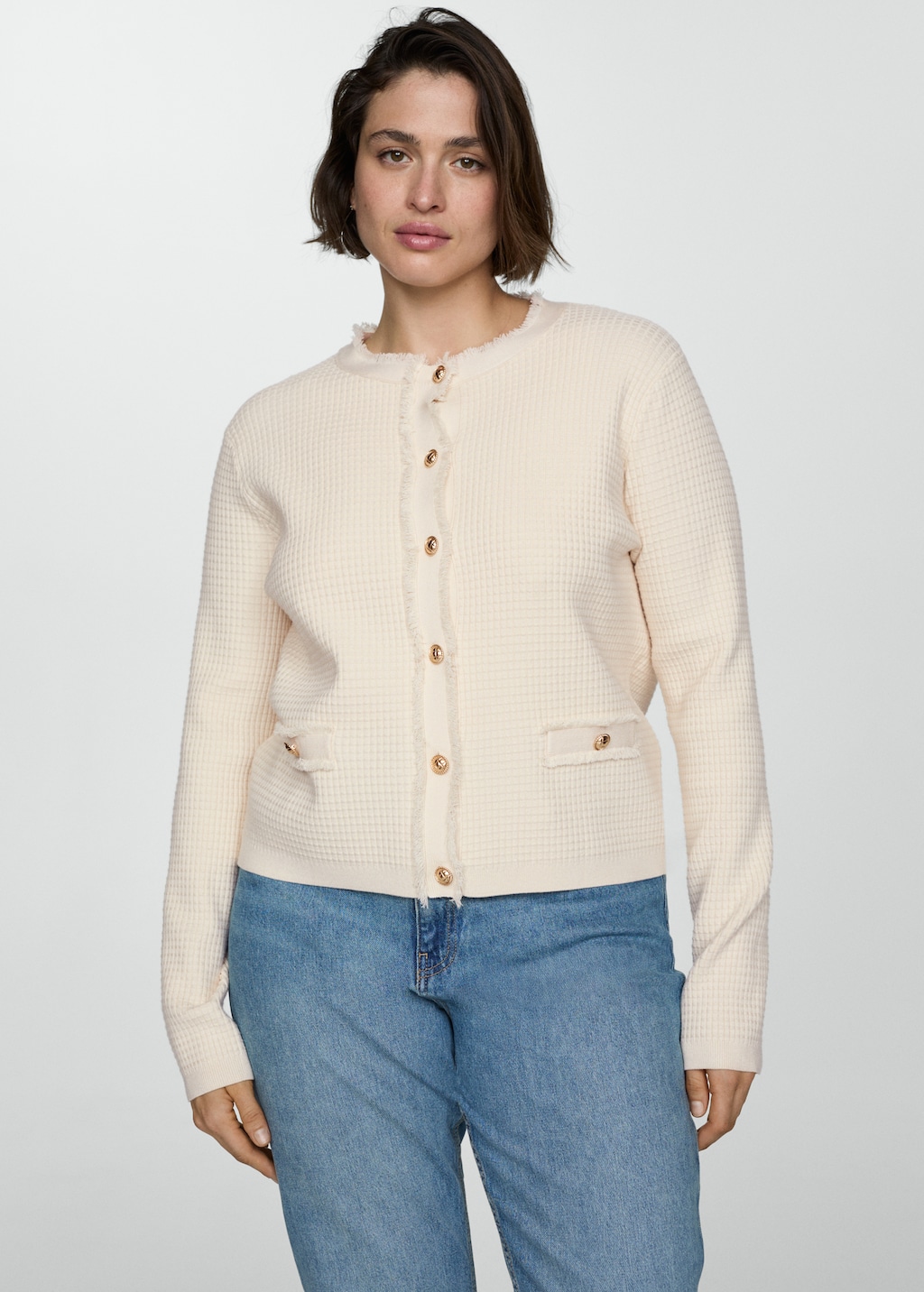 Mango cream cardigan sale