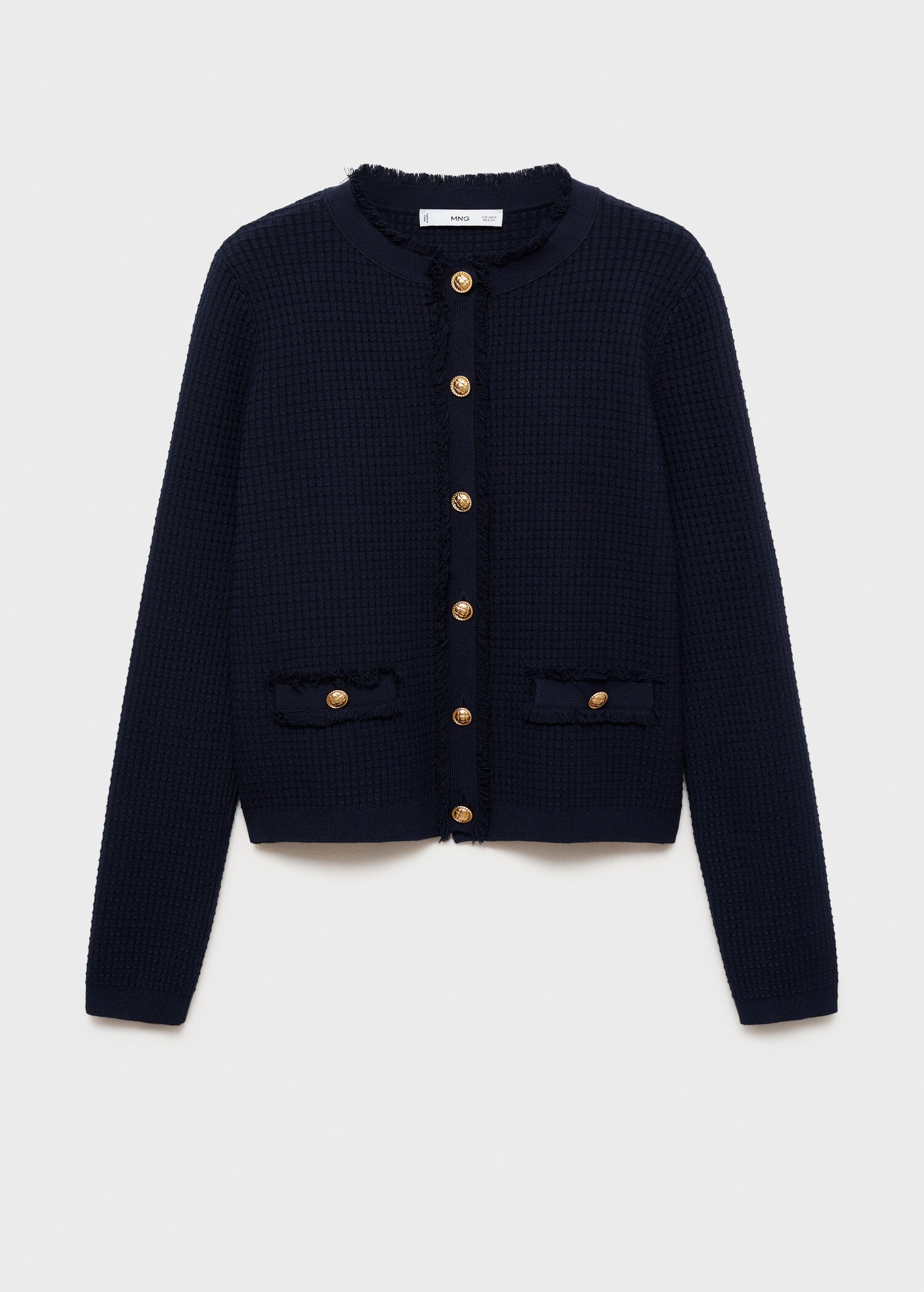 Gebreid vest met knopen - Artikel zonder model