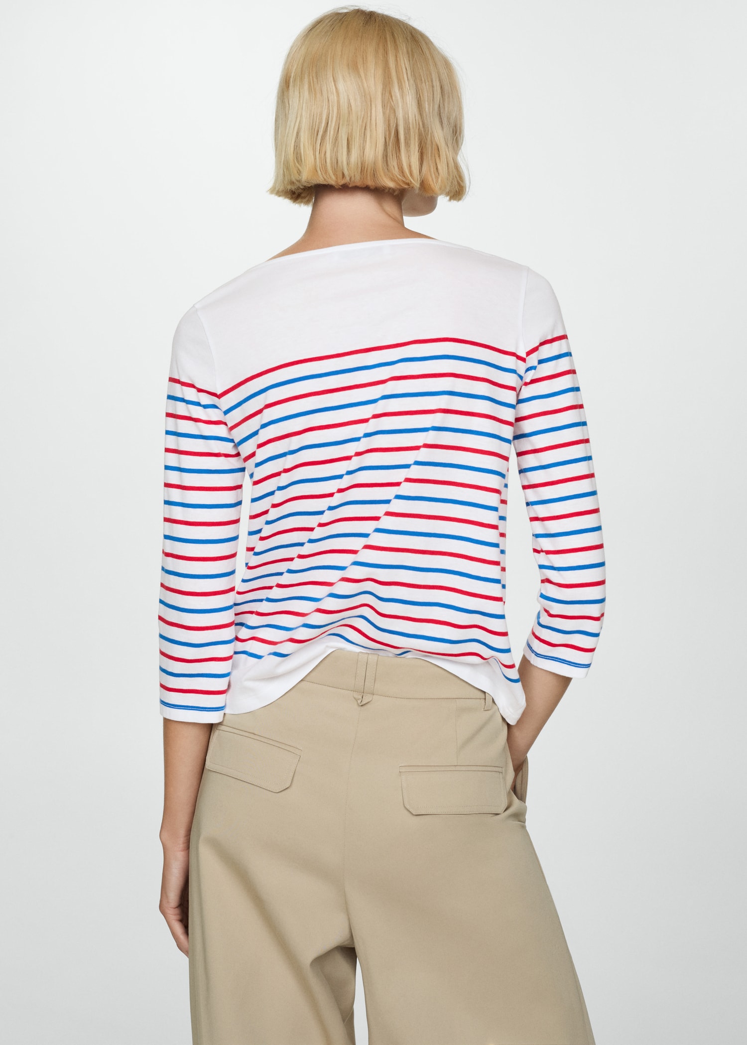 Striped boat-neck t-shirt - Reverse of the article