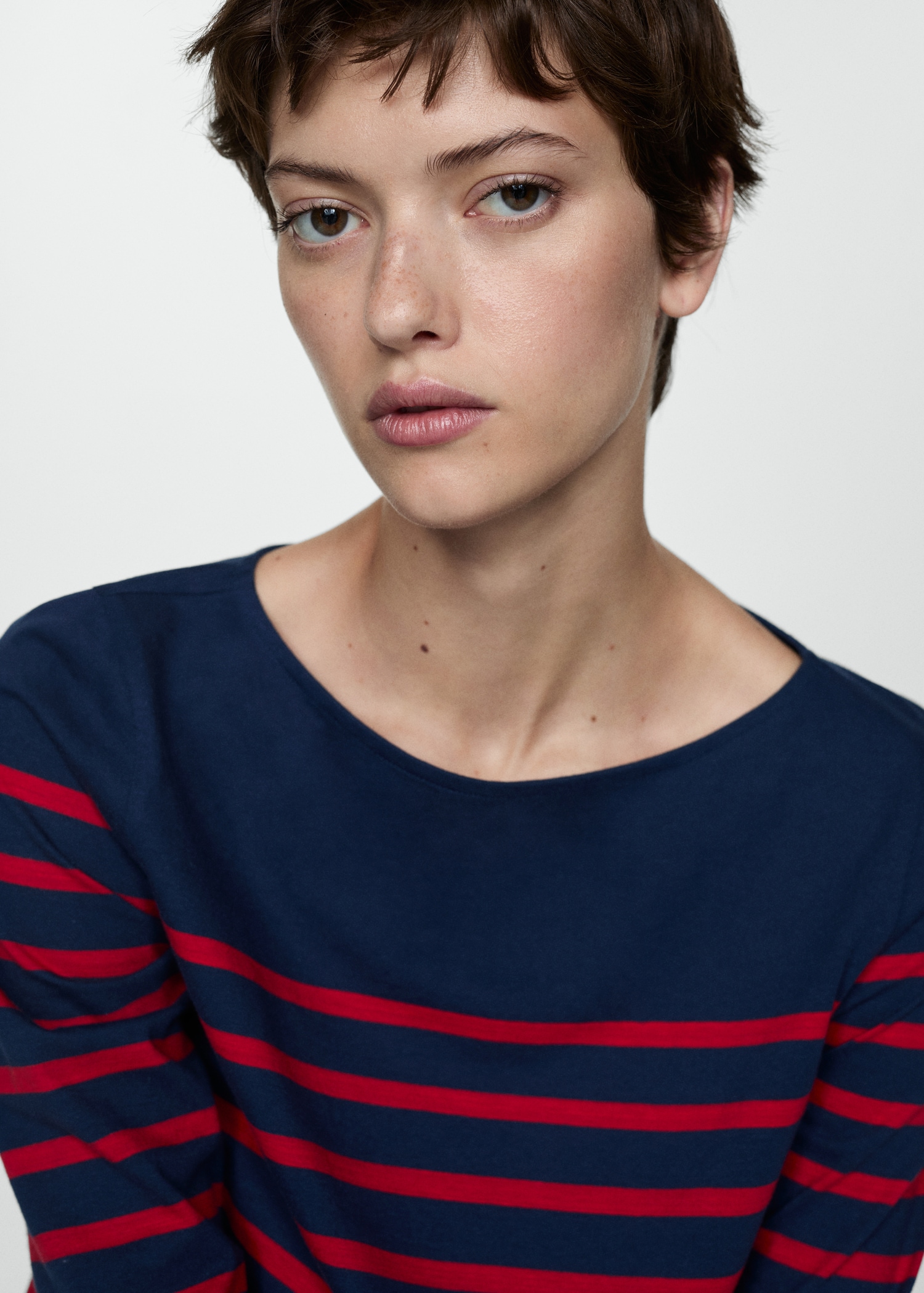 Striped boat-neck t-shirt - Medium plane