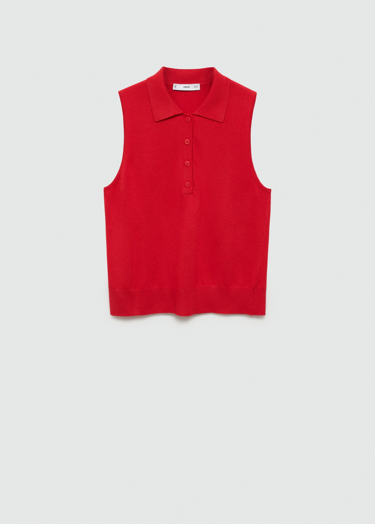 Fine-knit polo neck gilet - Article without model