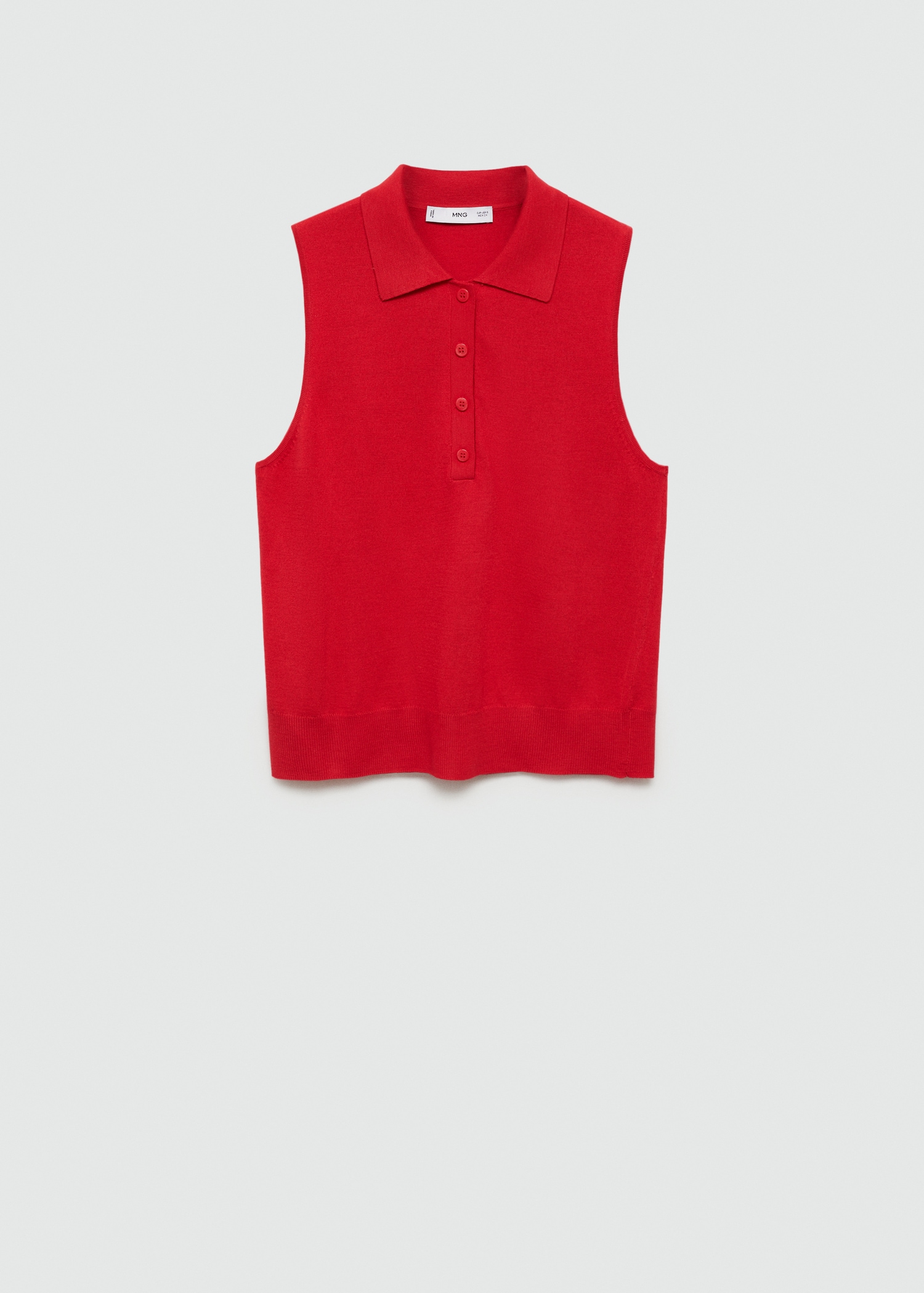 Chaleco punto fino cuello polo