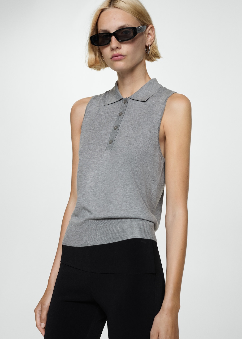 Fine knit polo neck hot sale