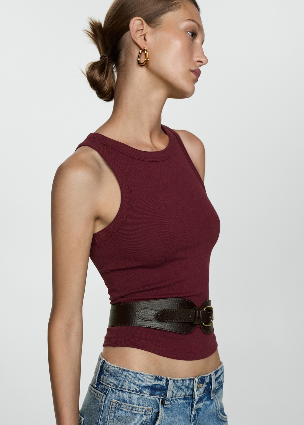 Debardeur coton cotele femme sale