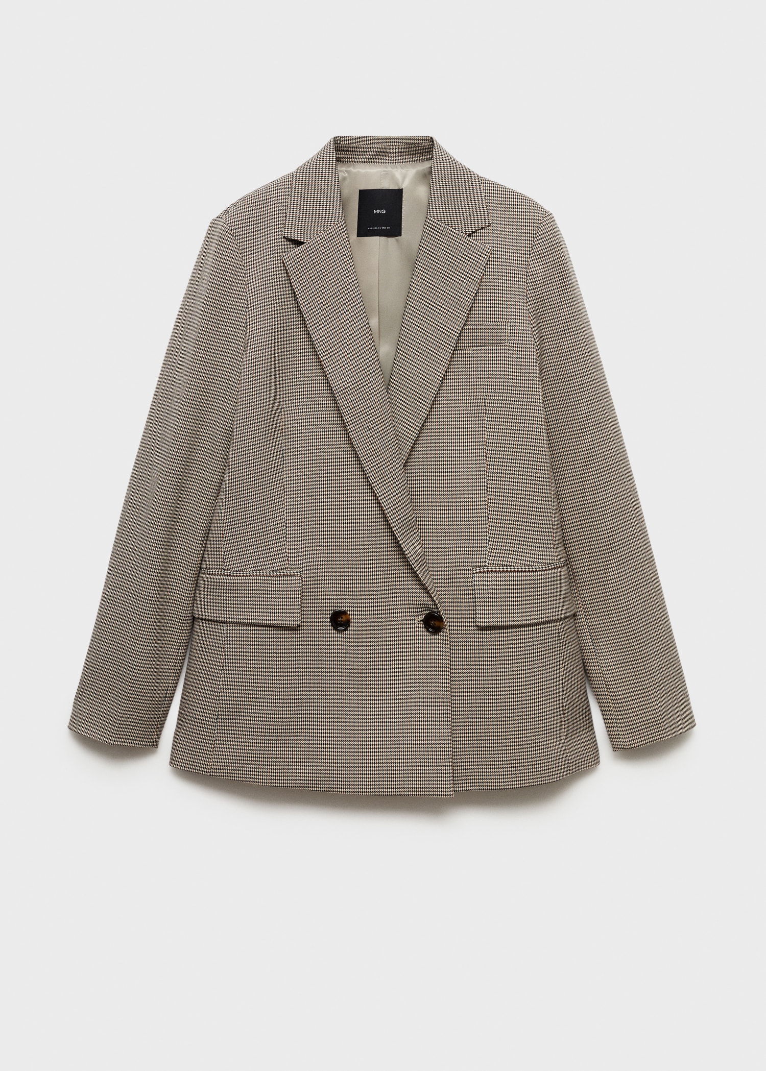 Femme Mango Blazer Pied De Poule Marron Manteau Femme Mango Veste