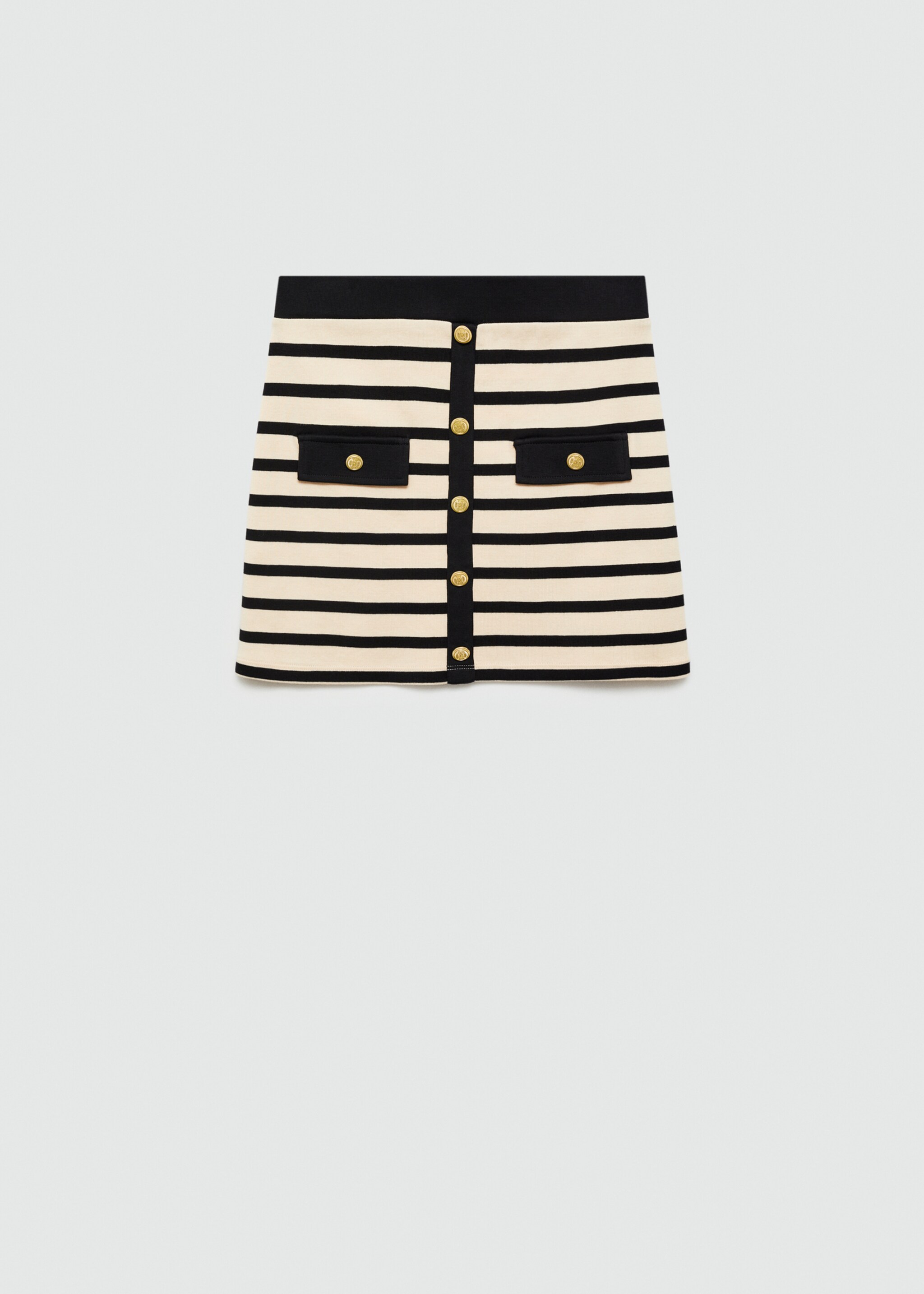 Buttoned knit skirt - Article without model, Ecru. Ref: 77064028-00.