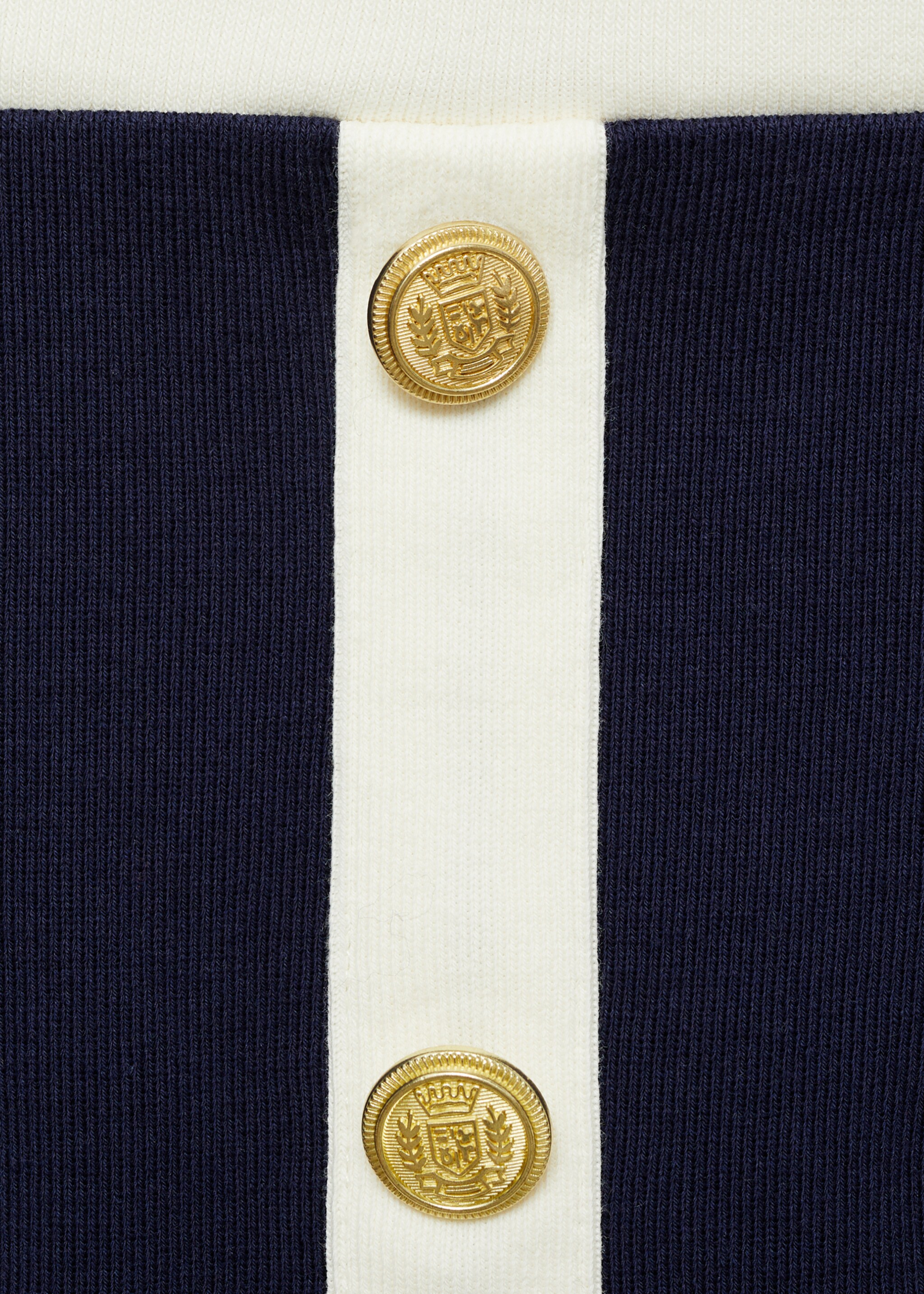 Buttoned knit skirt - Details of the article 8, Dark Navy. Ref: 77064028-00.