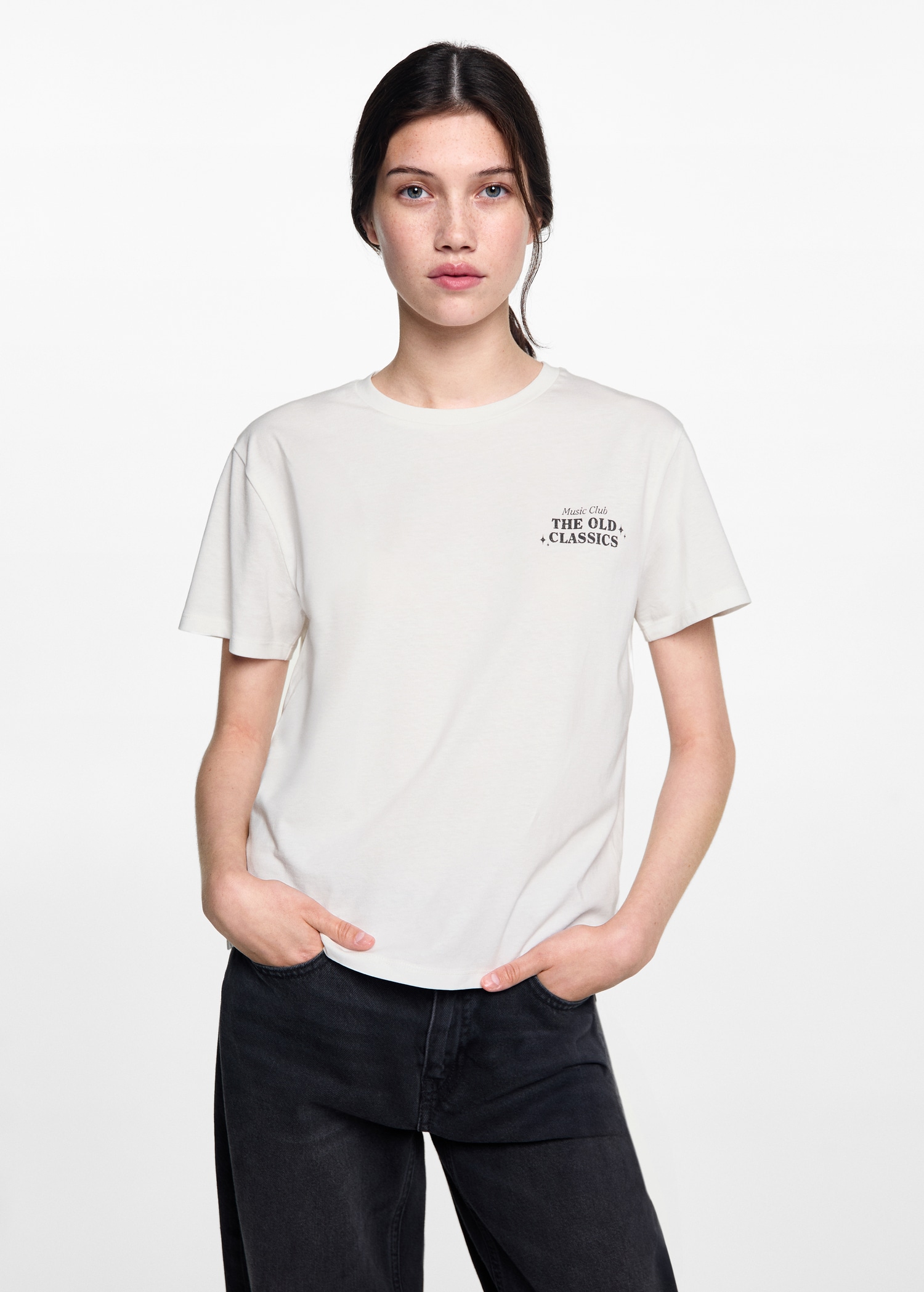 T-shirt coton imprimé - Plan moyen