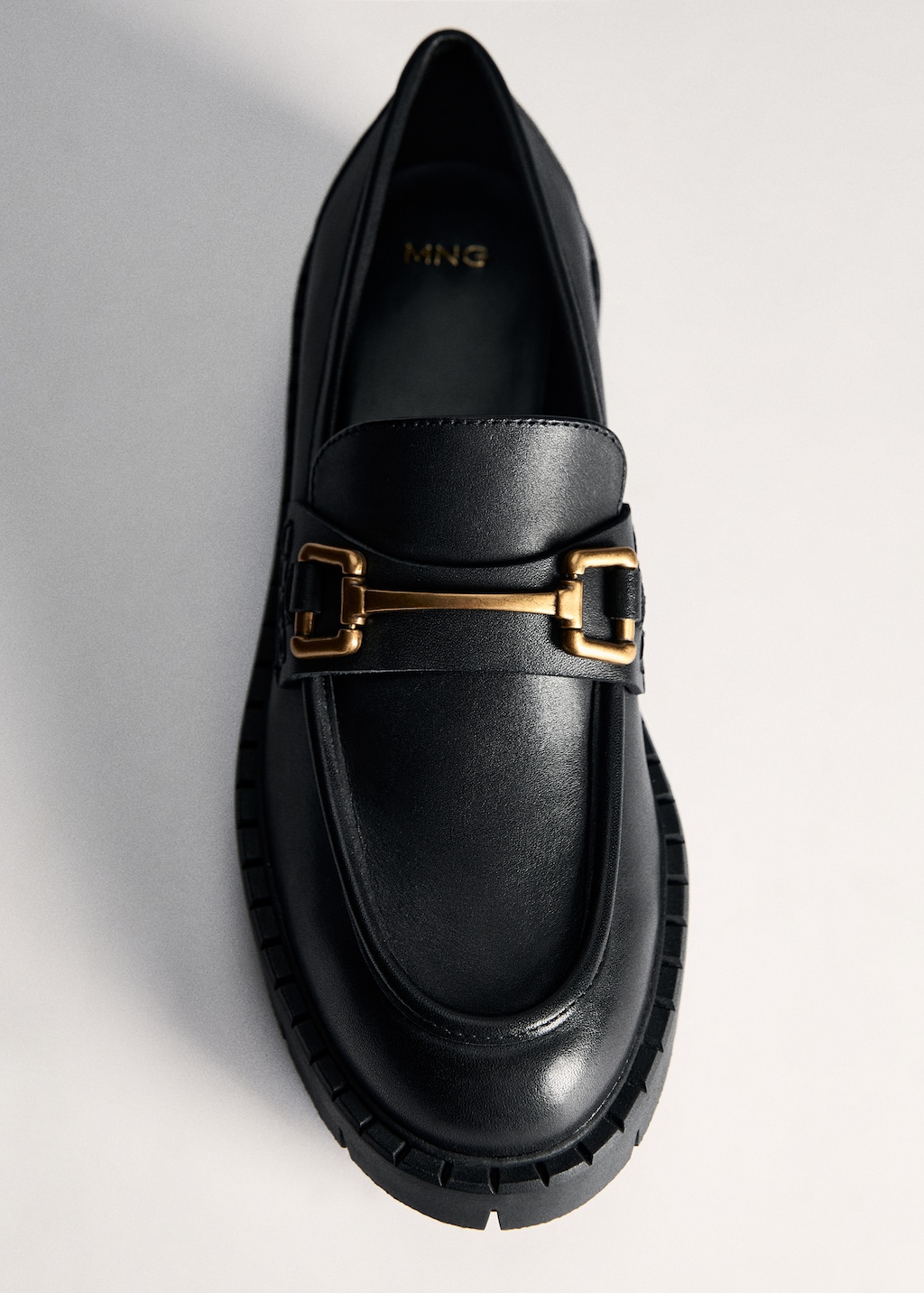 Leather loafers with metallic detail - Women | MANGO USA Leather loafers with metallic detail - Women | MANGO USA