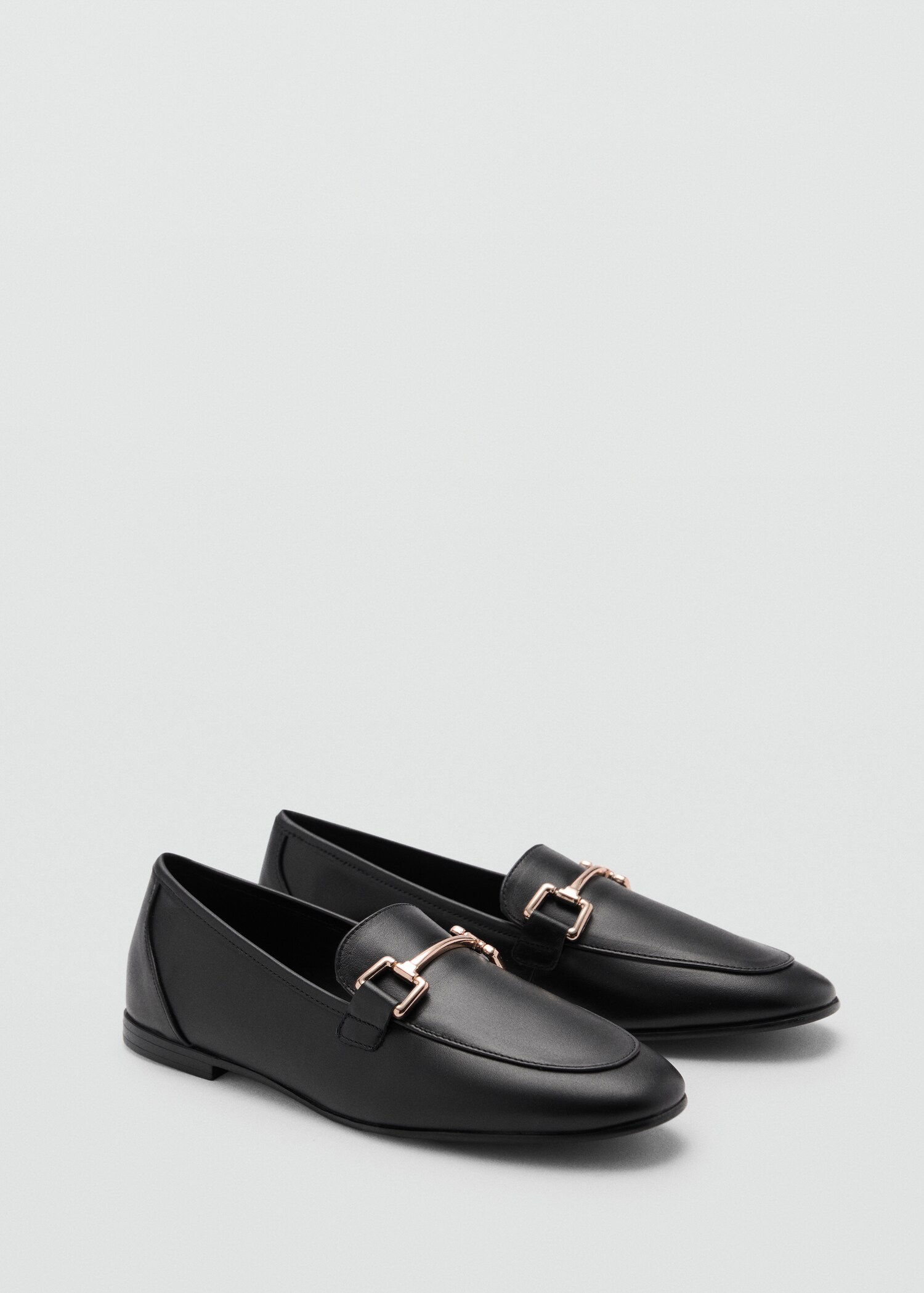 Leather loafers with metallic detail - Medium plane