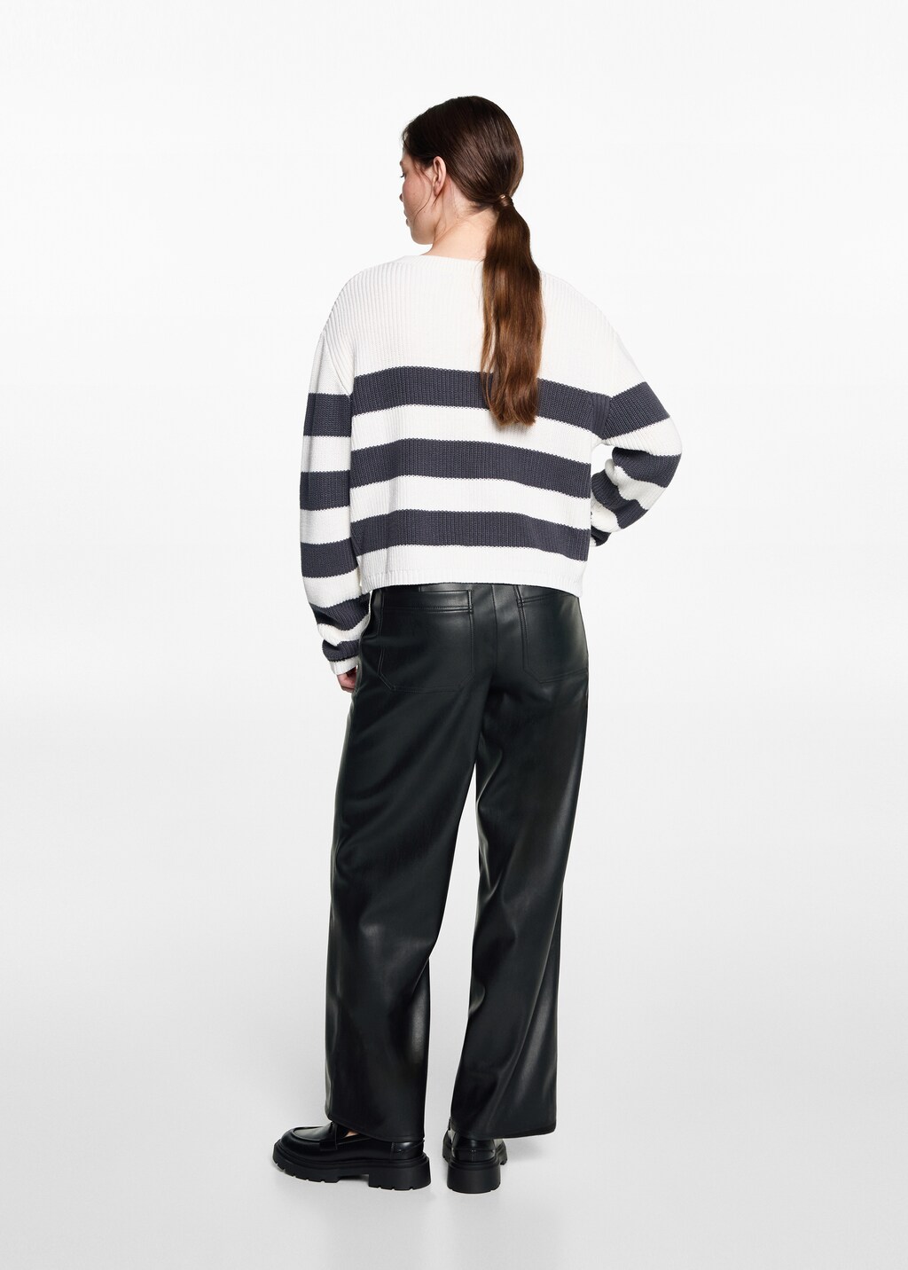 Leather joggers mango sale