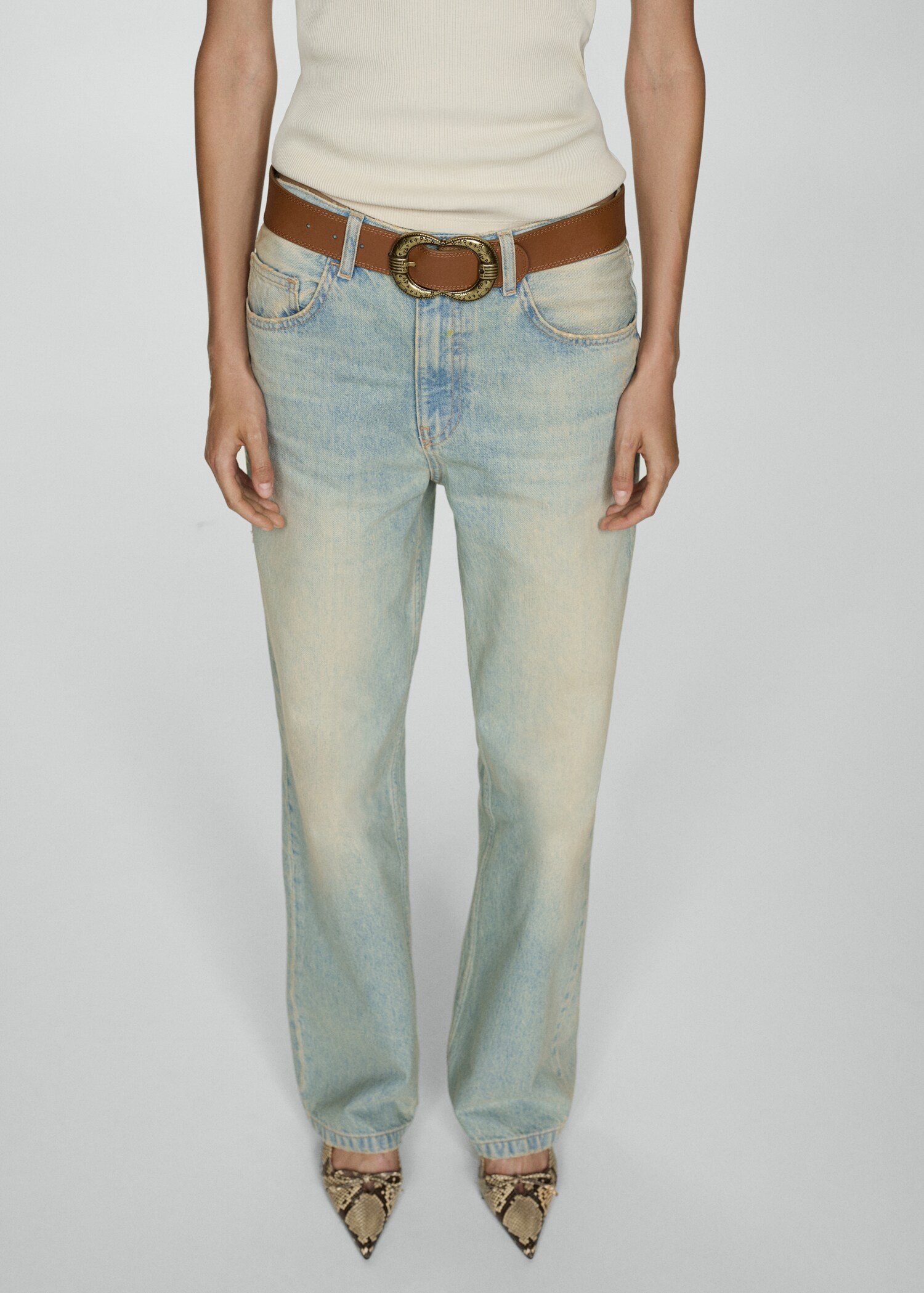 Mira straight jeans medium rise - Medium plane