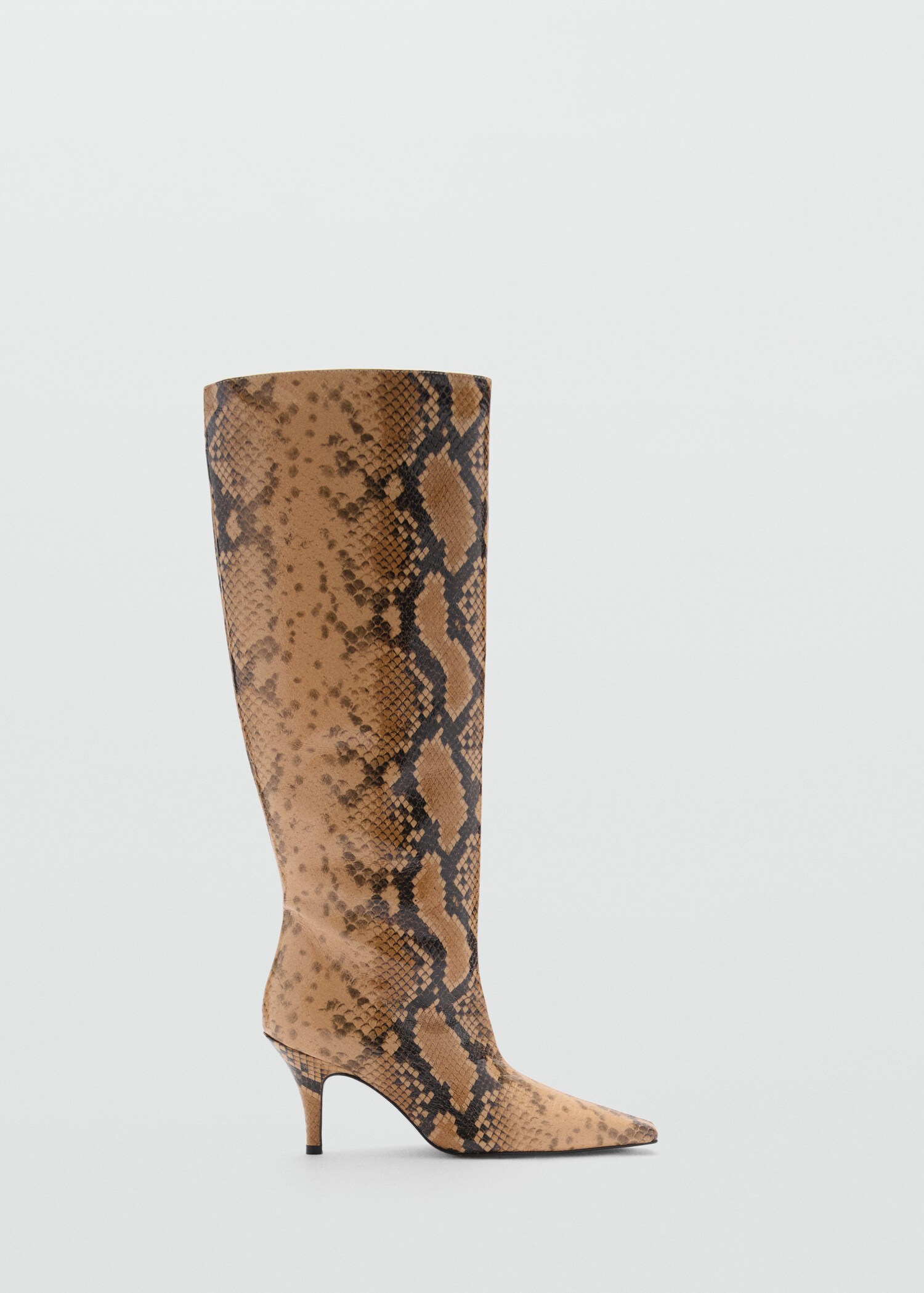 Bottes hautes cuir en imprimé serpent - Article sans modèle