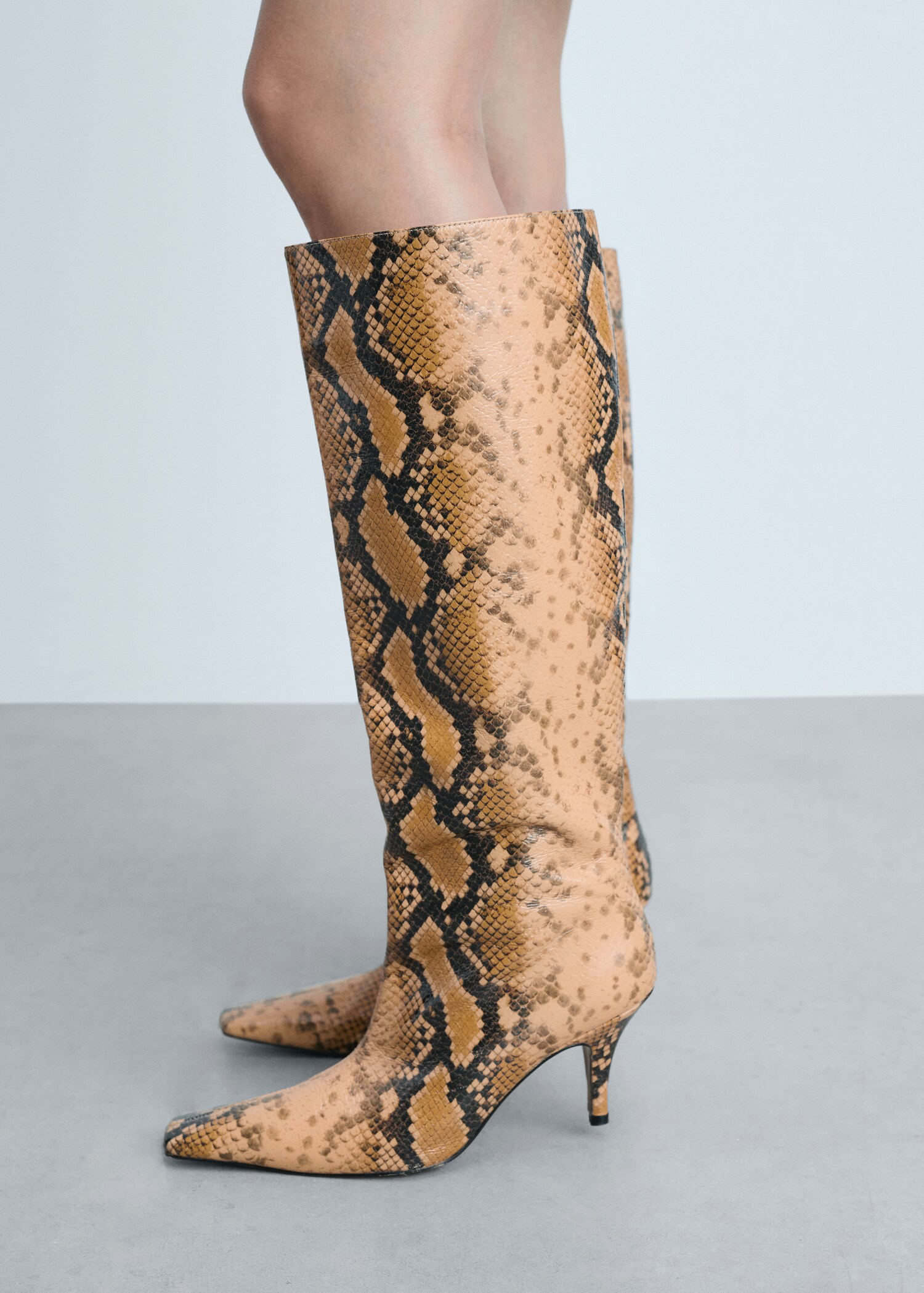 Bottes hautes cuir en imprimé serpent - Détail de l'article 9