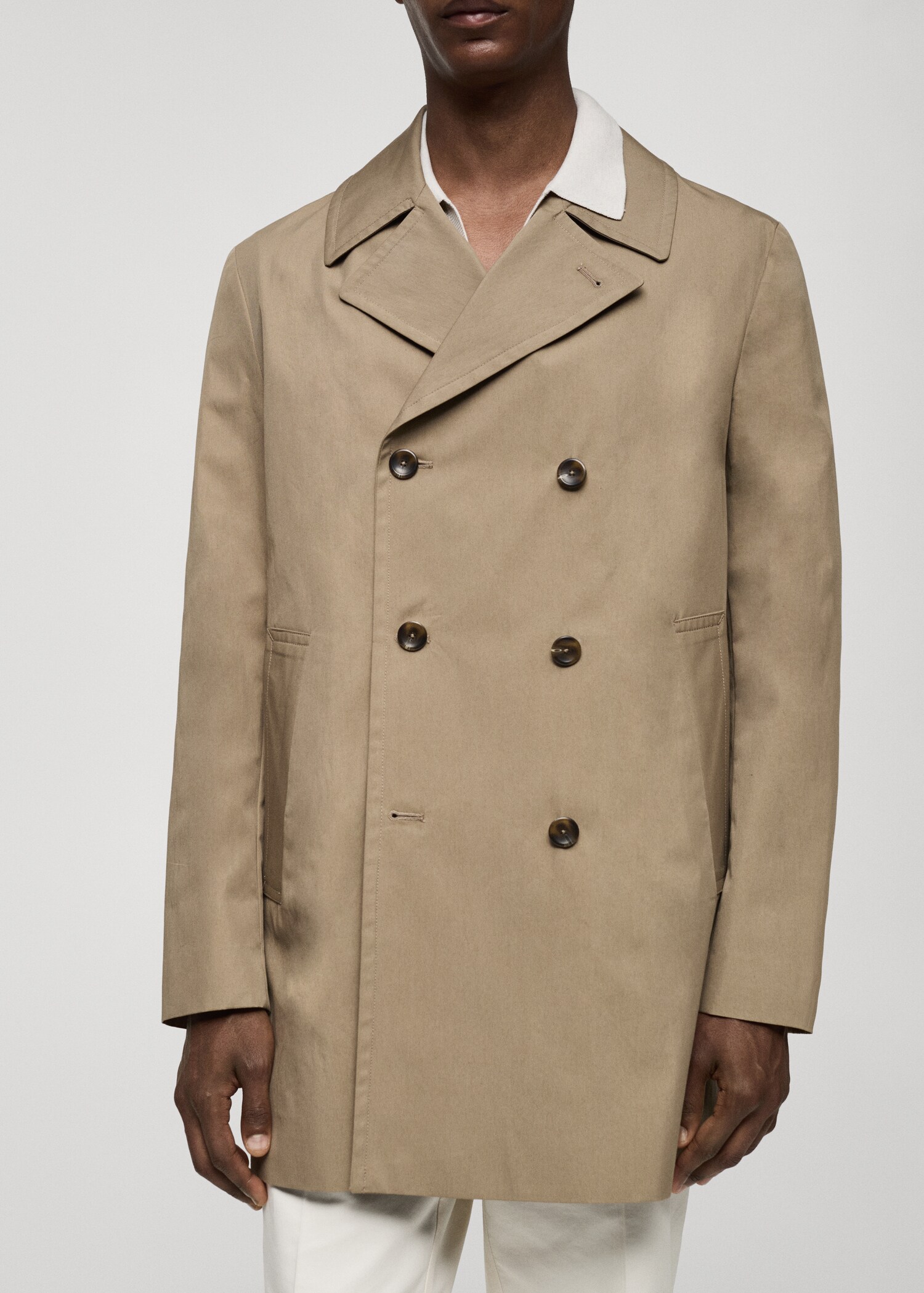Short cotton trench coat - Деталь изделия 6
