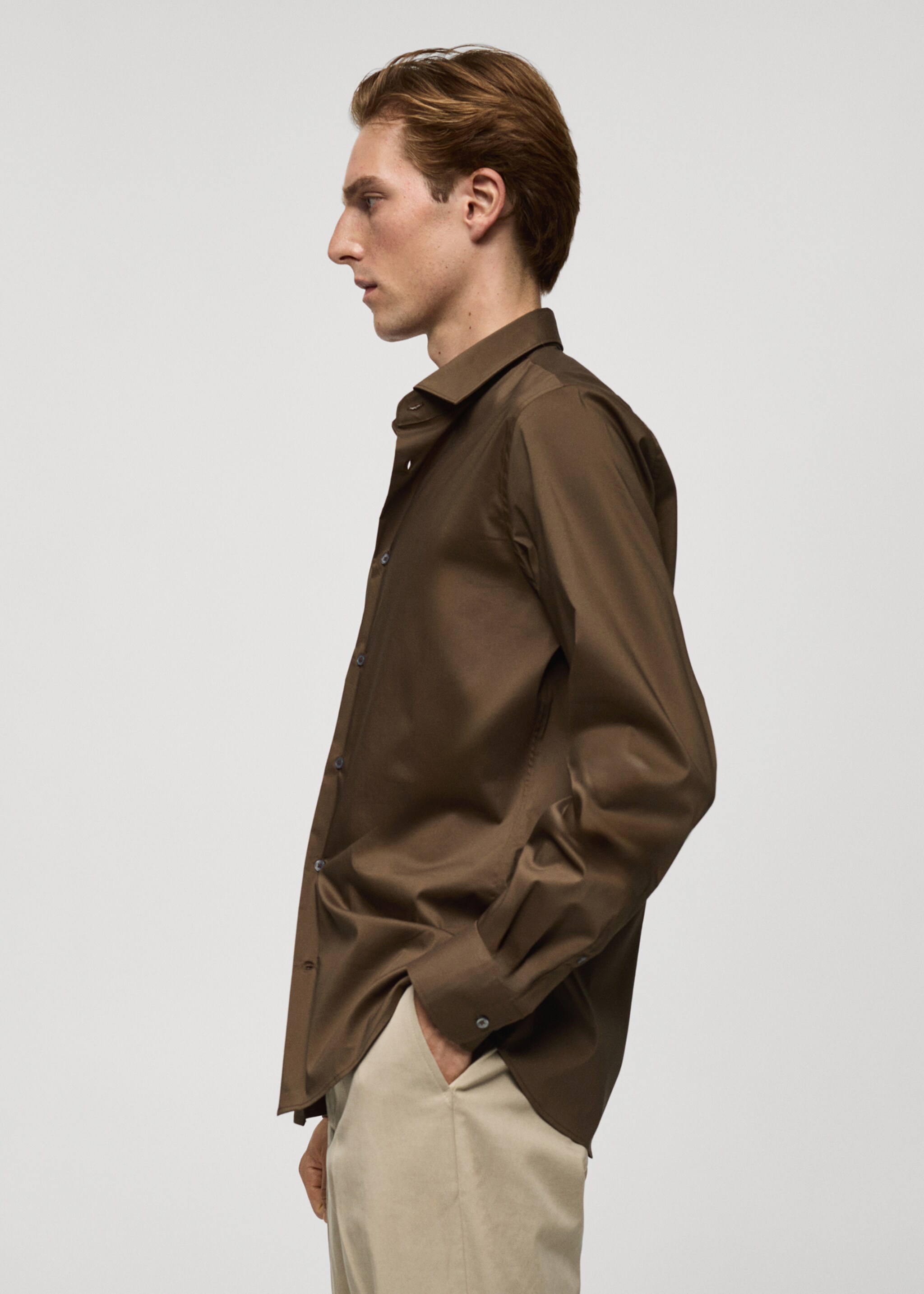 Рубашка regular fit из хлопка стретч - Деталь изделия 2