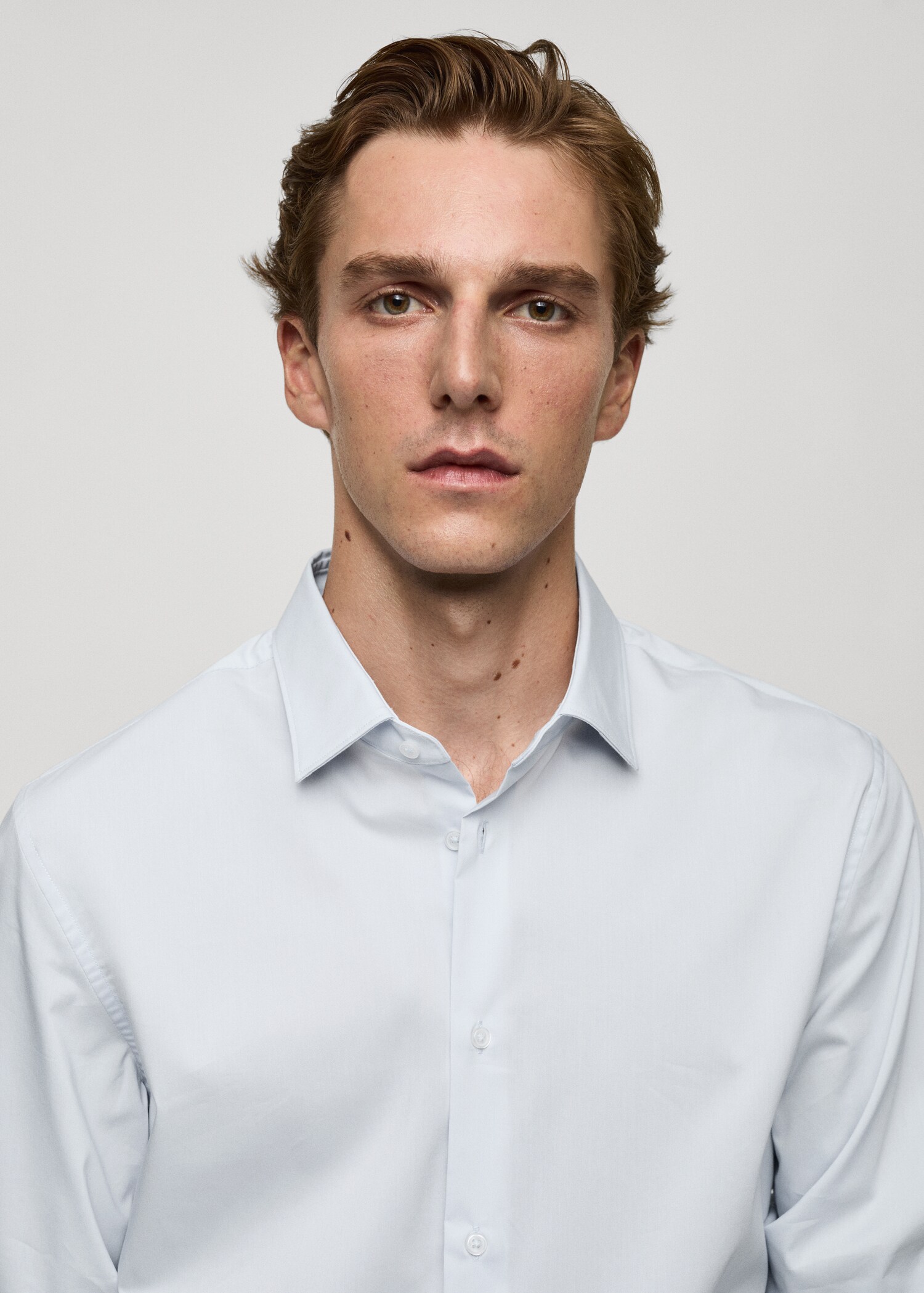 Regular-fit stretch cotton shirt - Details of the article 1