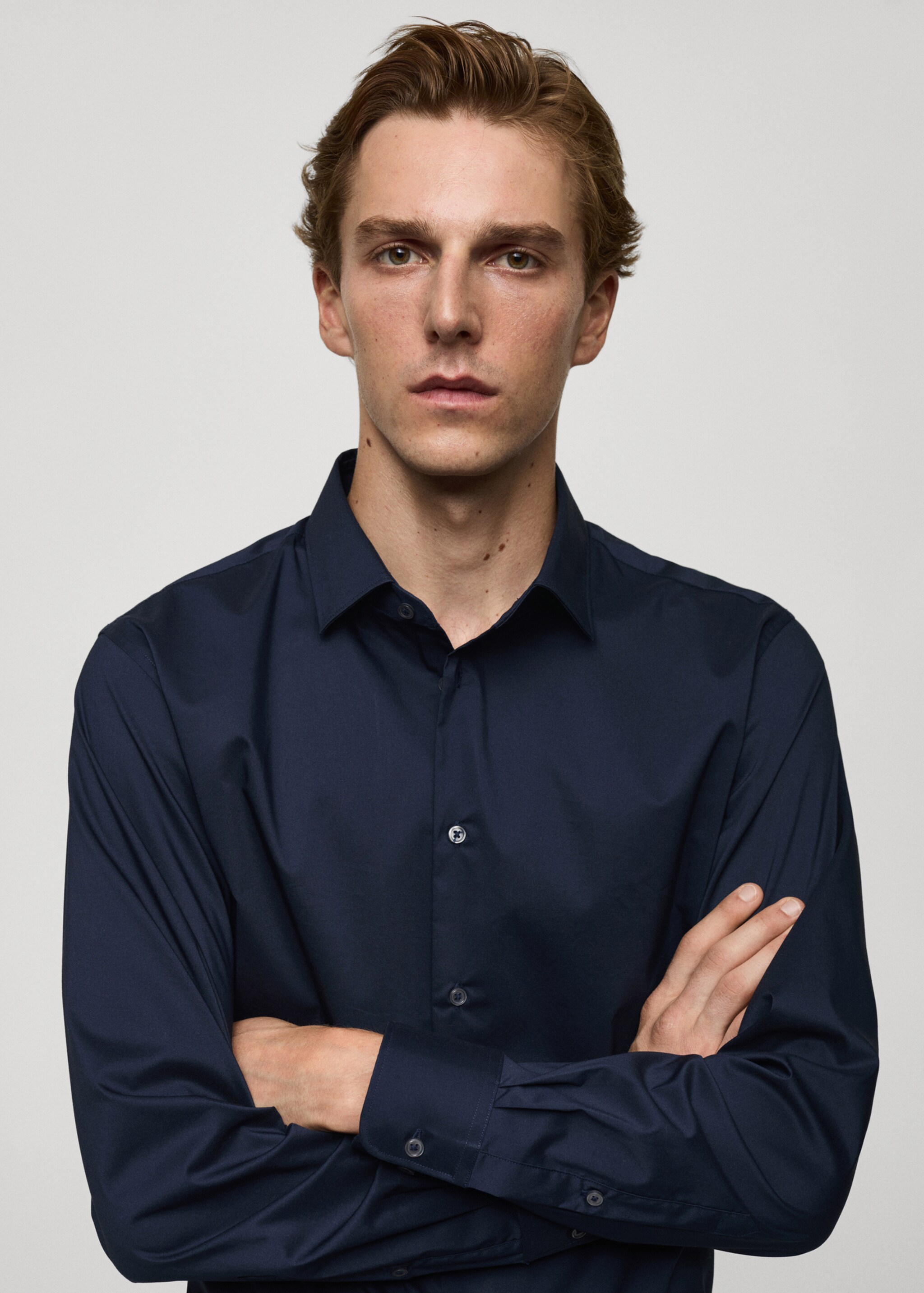Рубашка regular fit из хлопка стретч - Деталь изделия 1