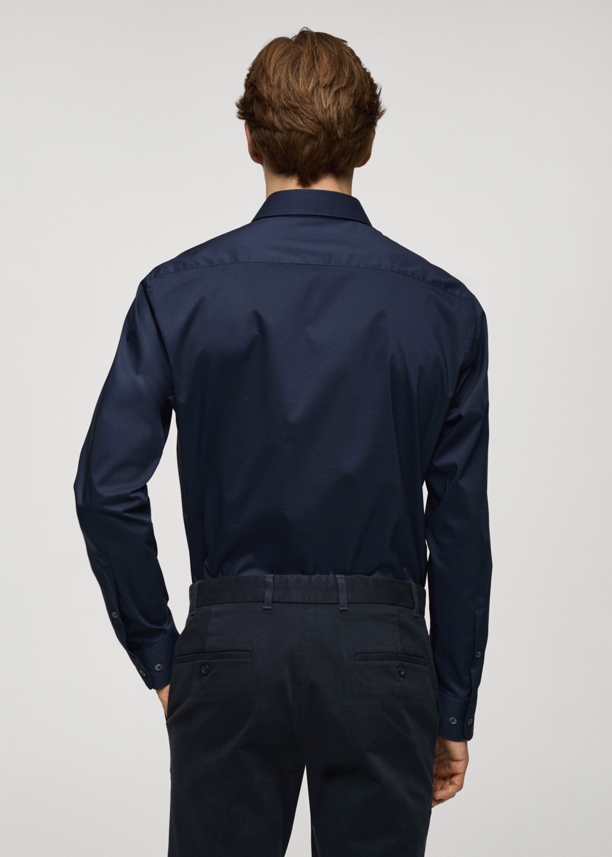 Рубашка regular fit из хлопка стретч - Обратная сторона изделия