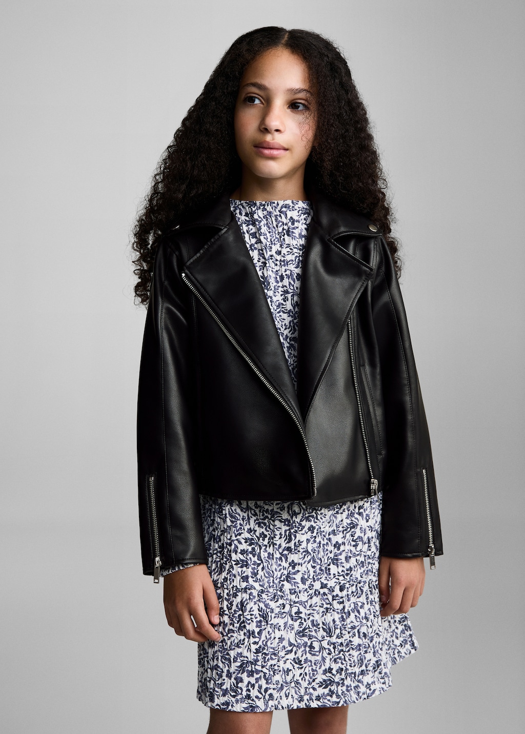 MANGO KIDS Faux leather jacket Black 6 Kids