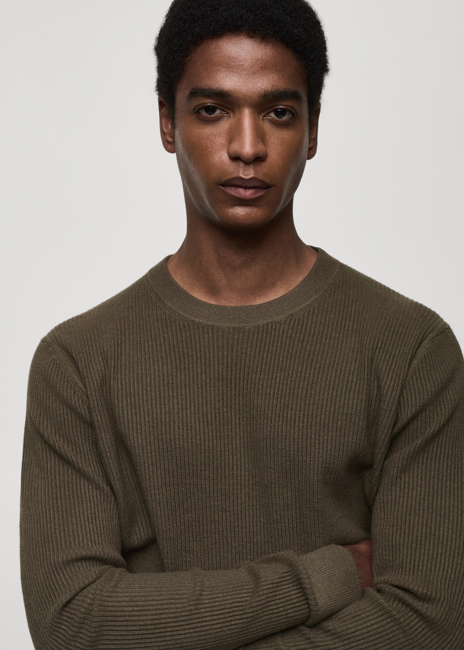 Ribbed cotton knitted sweater - Details of the article 1