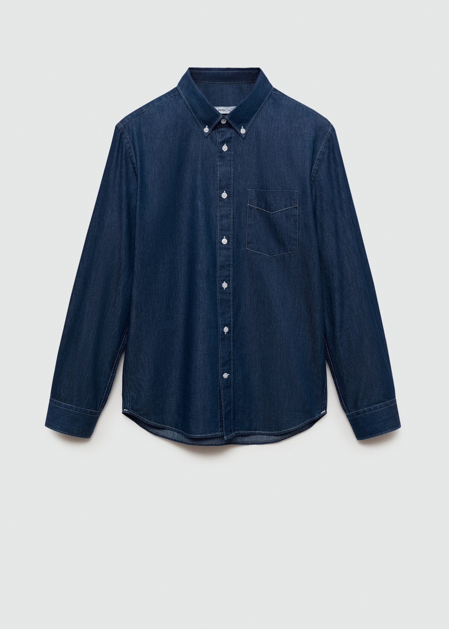 Regular-fit chambray cotton shirt - Article without model