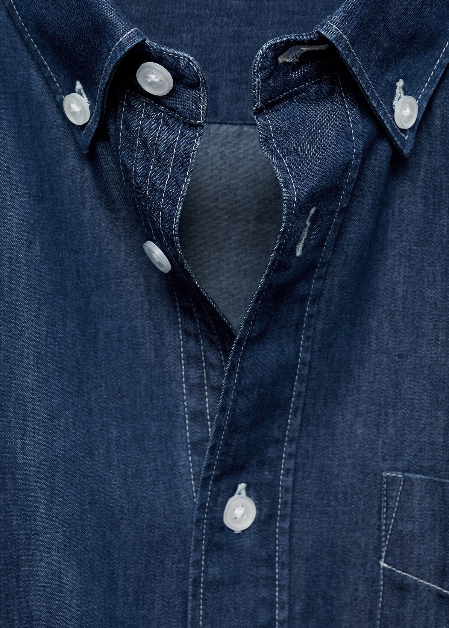 Regular-fit chambray cotton shirt - Details of the article 8