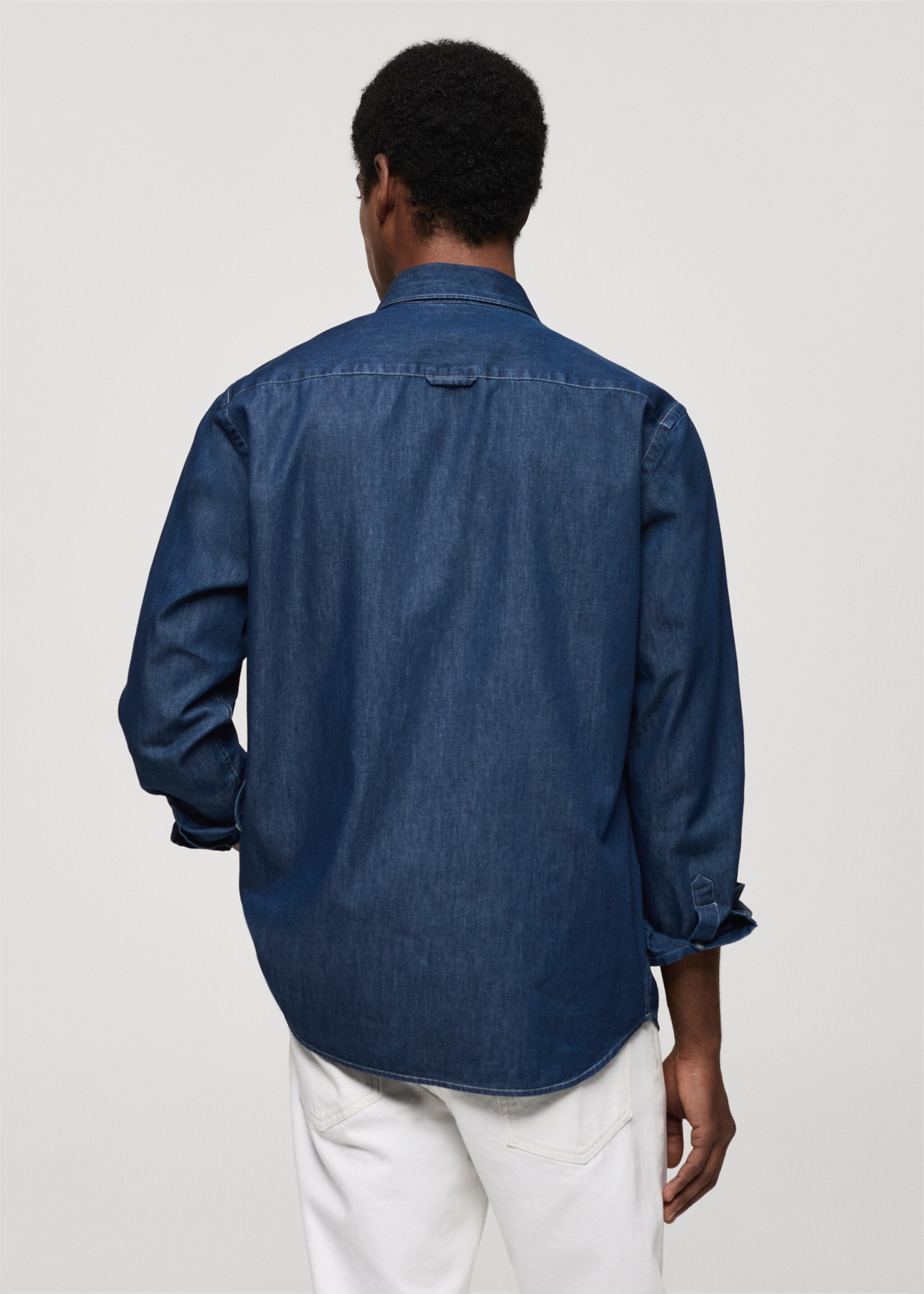 Slim-fit chambray cotton shirt - Reverse of the article