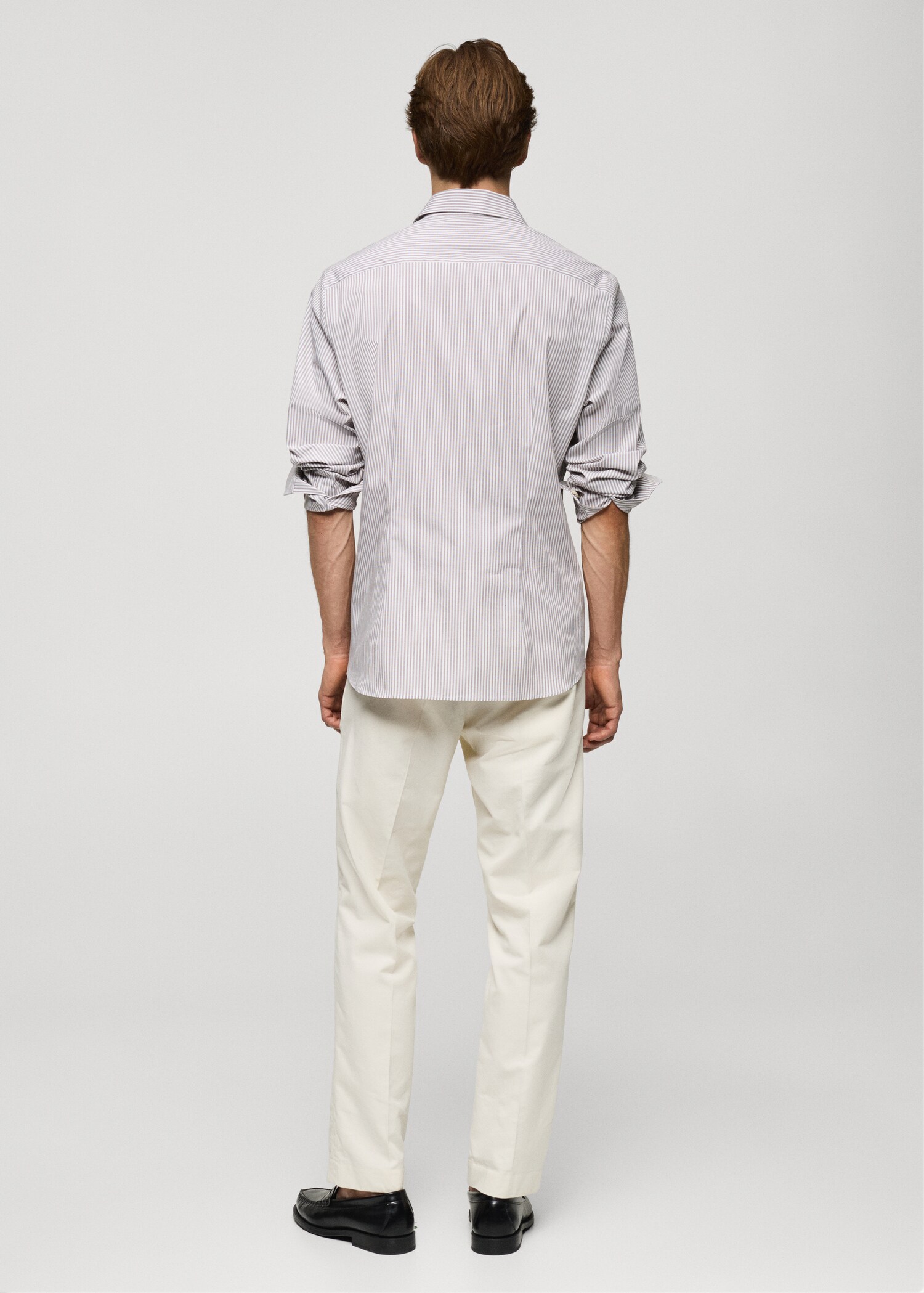 Slim fit fine-striped cotton shirt - Reverse of the article