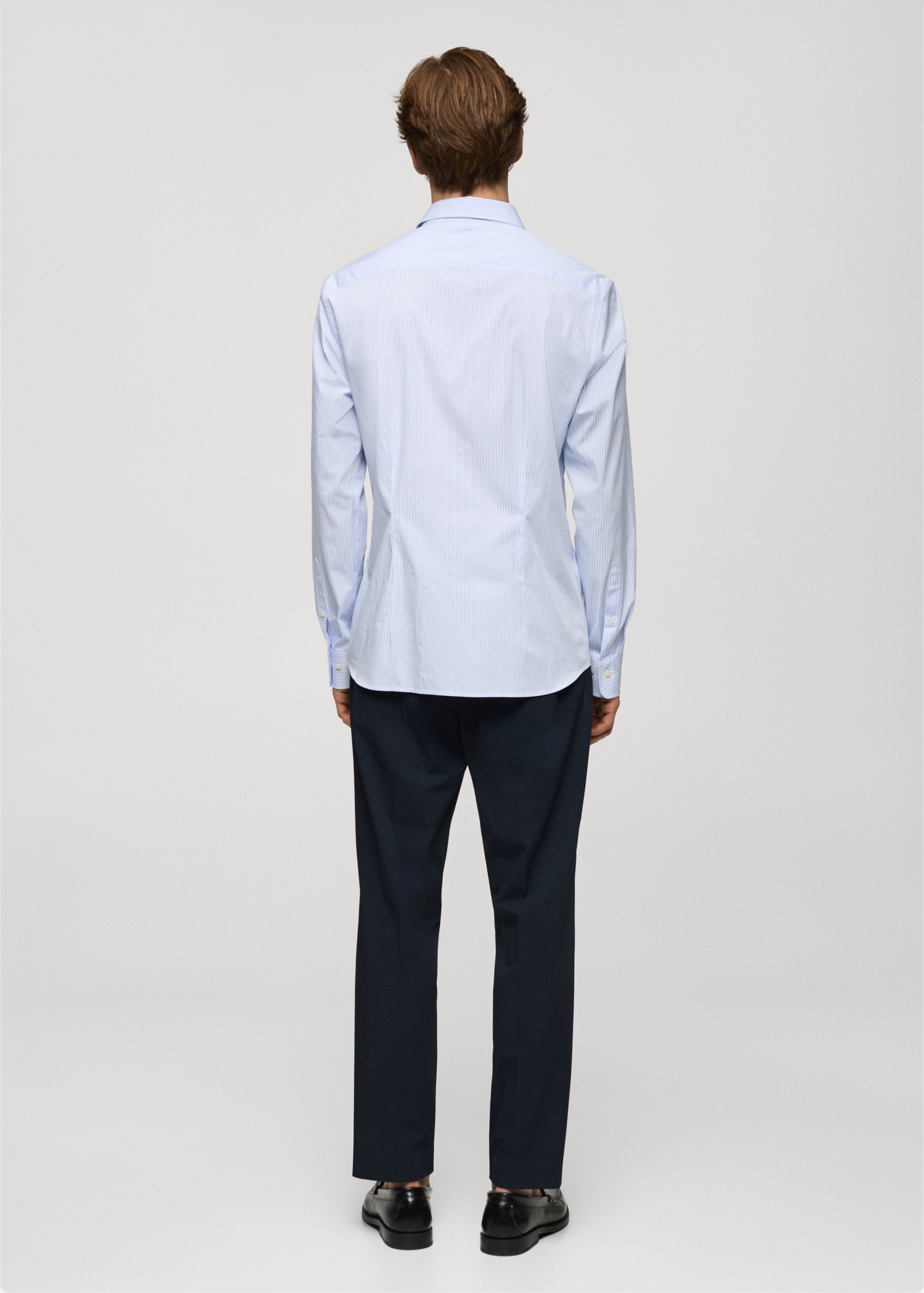 Slim fit fine-striped cotton shirt - Reverse of the article