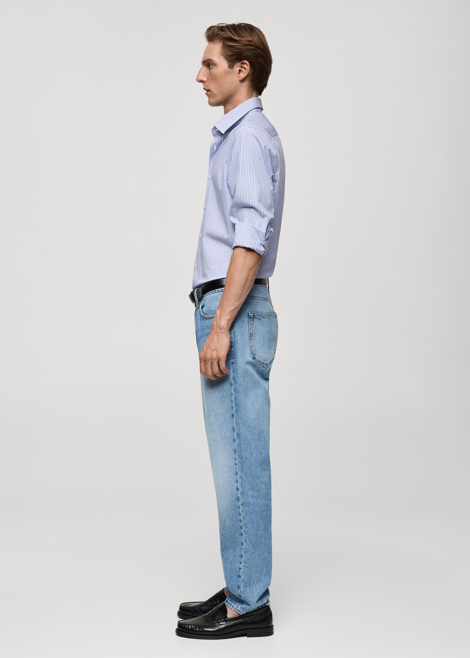 Slim fit fine-striped cotton shirt - Details of the article 2