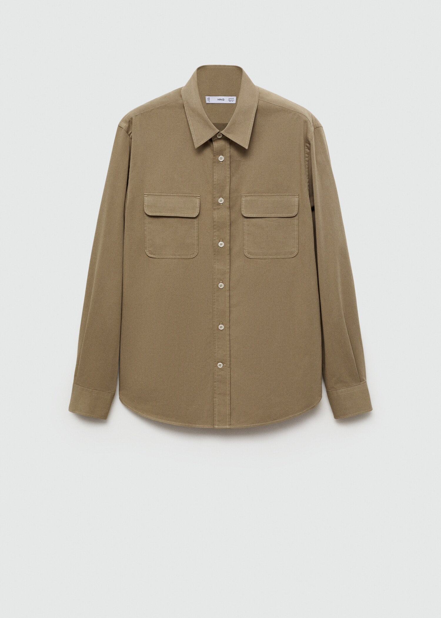 Twill cotton overshirt with pockets - Article without model