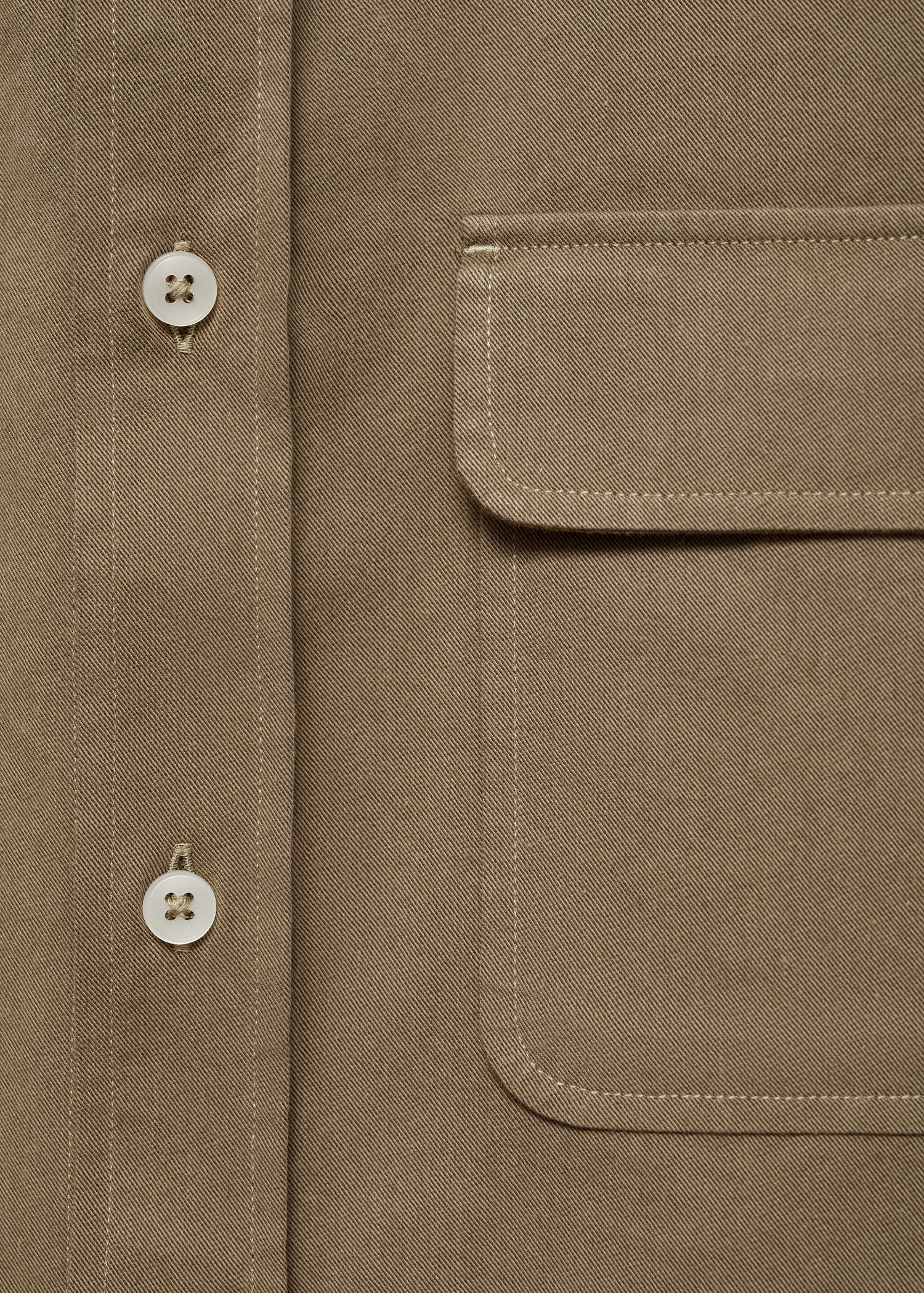 Twill cotton overshirt with pockets - Details of the article 0