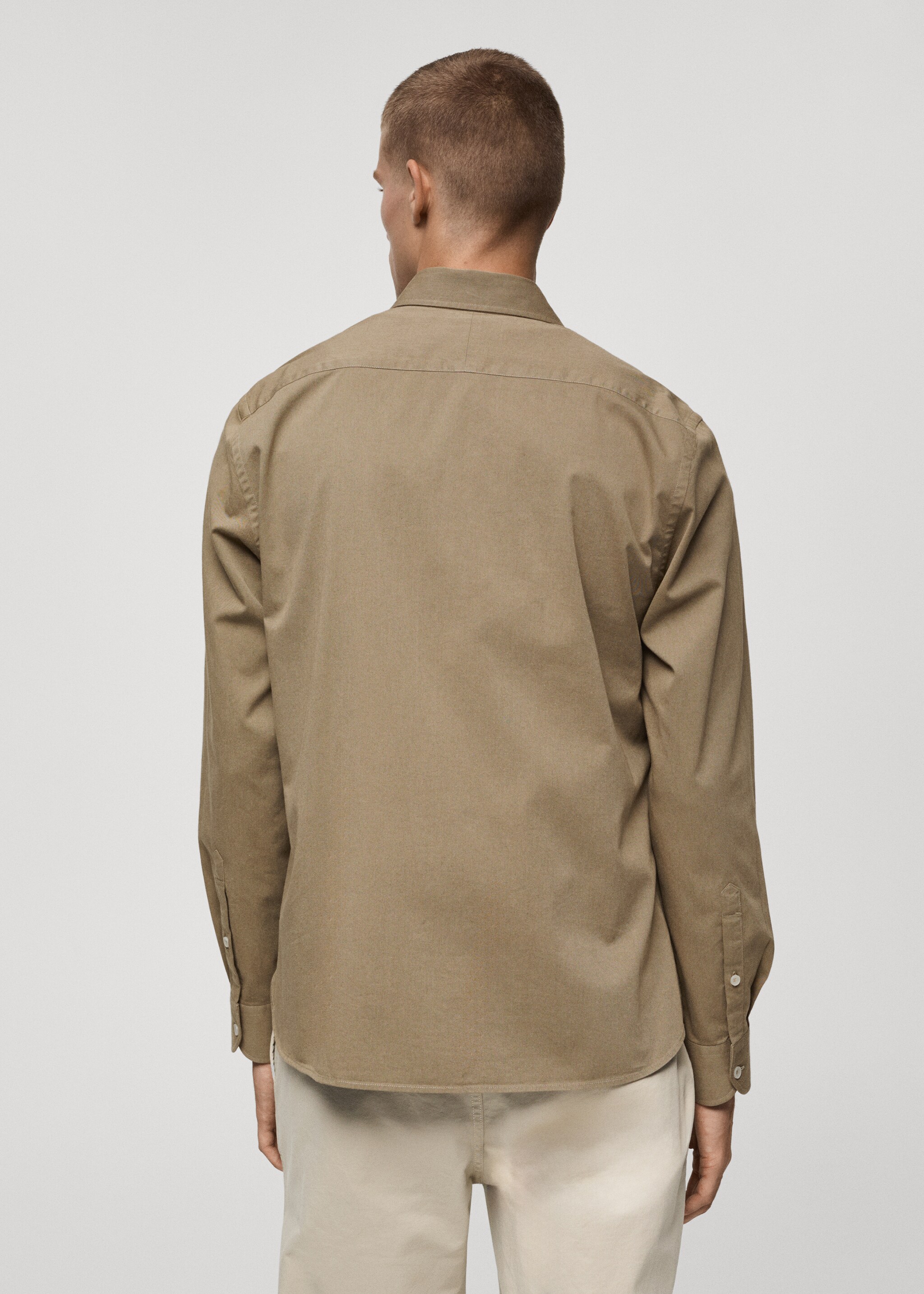 Twill cotton overshirt with pockets - Reverse of the article