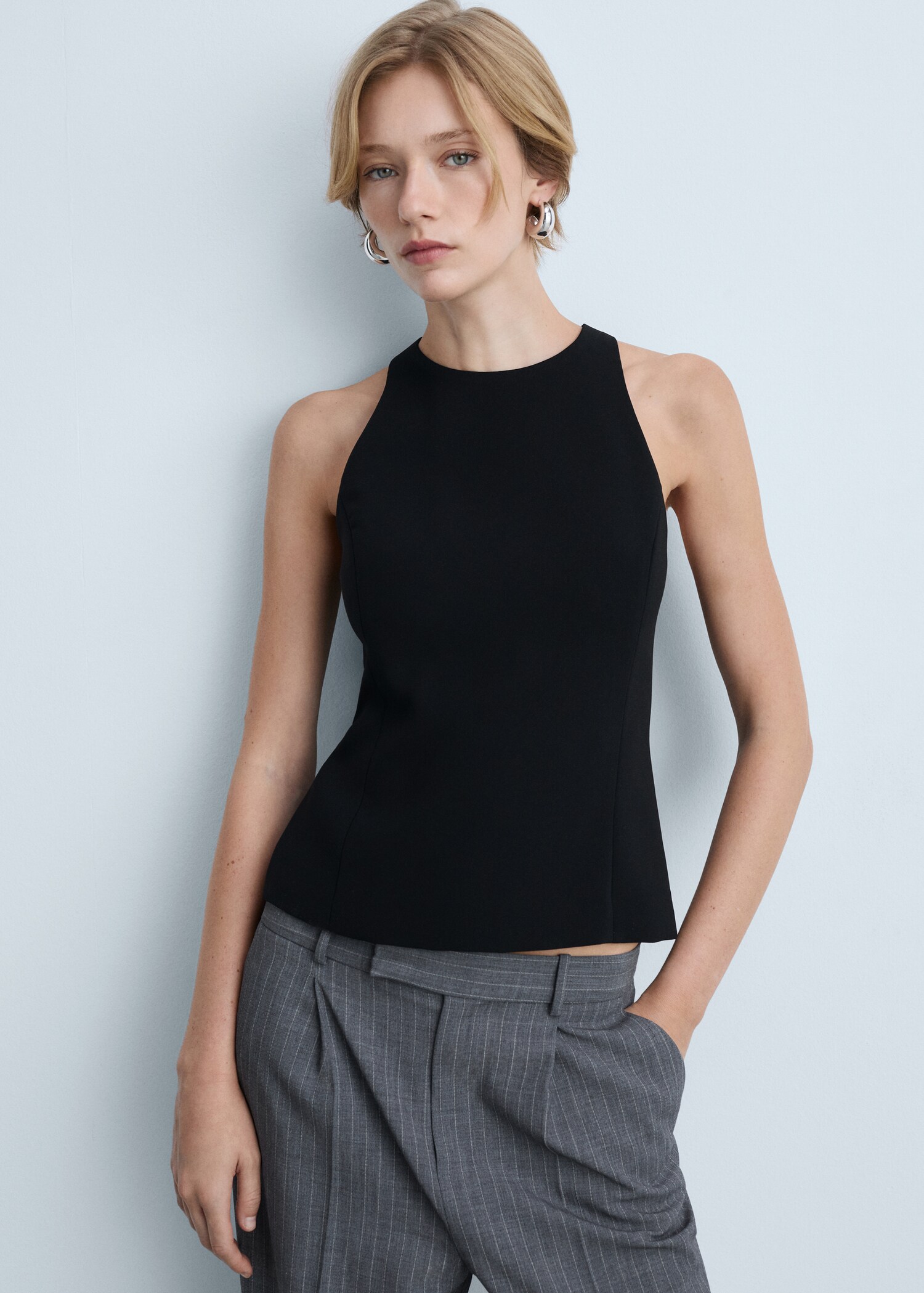 Crop top with wide straps - Medium plane