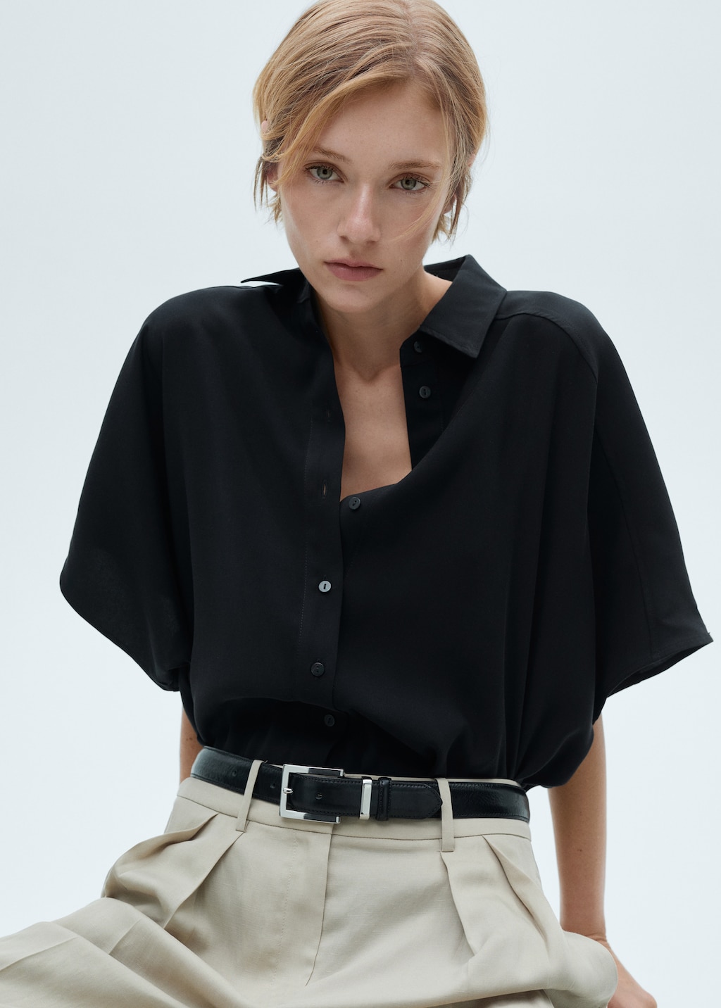 R13 Denim Collection Oversized Boxy Button Up Shirt – White
