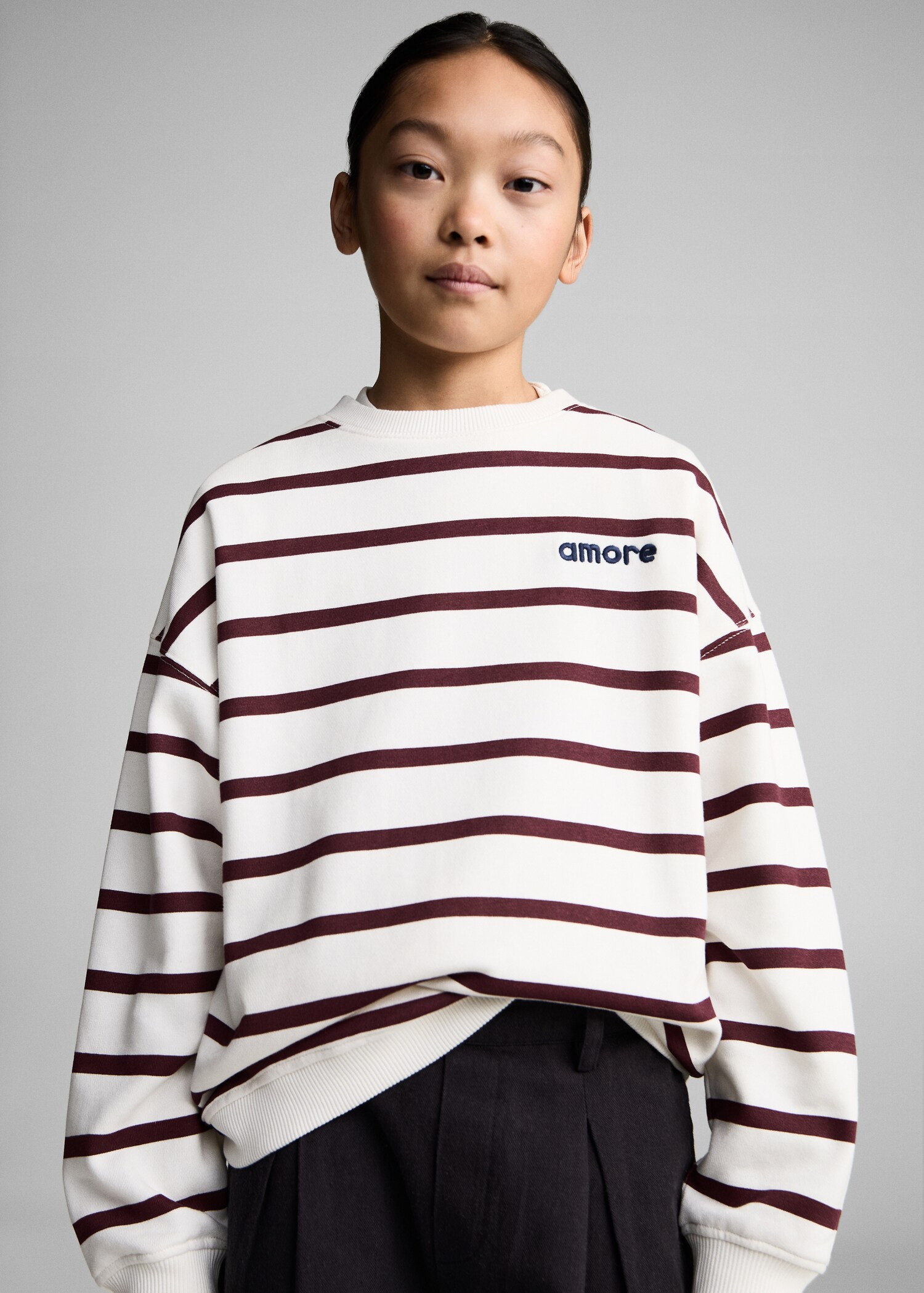 Embroidery striped sweatshirt - Medium plane