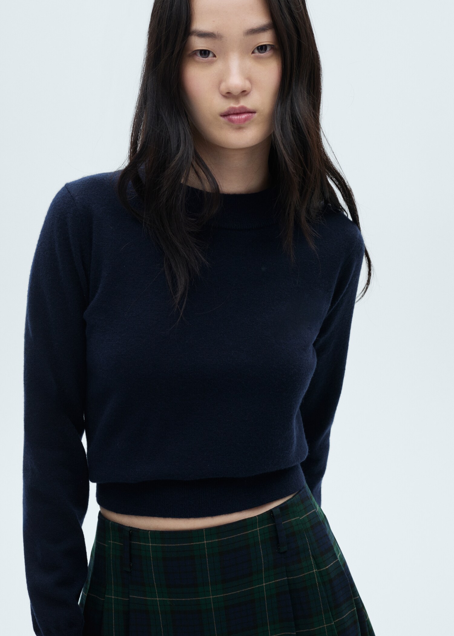 Pinstriped pleated skirt - Details of the article 1
