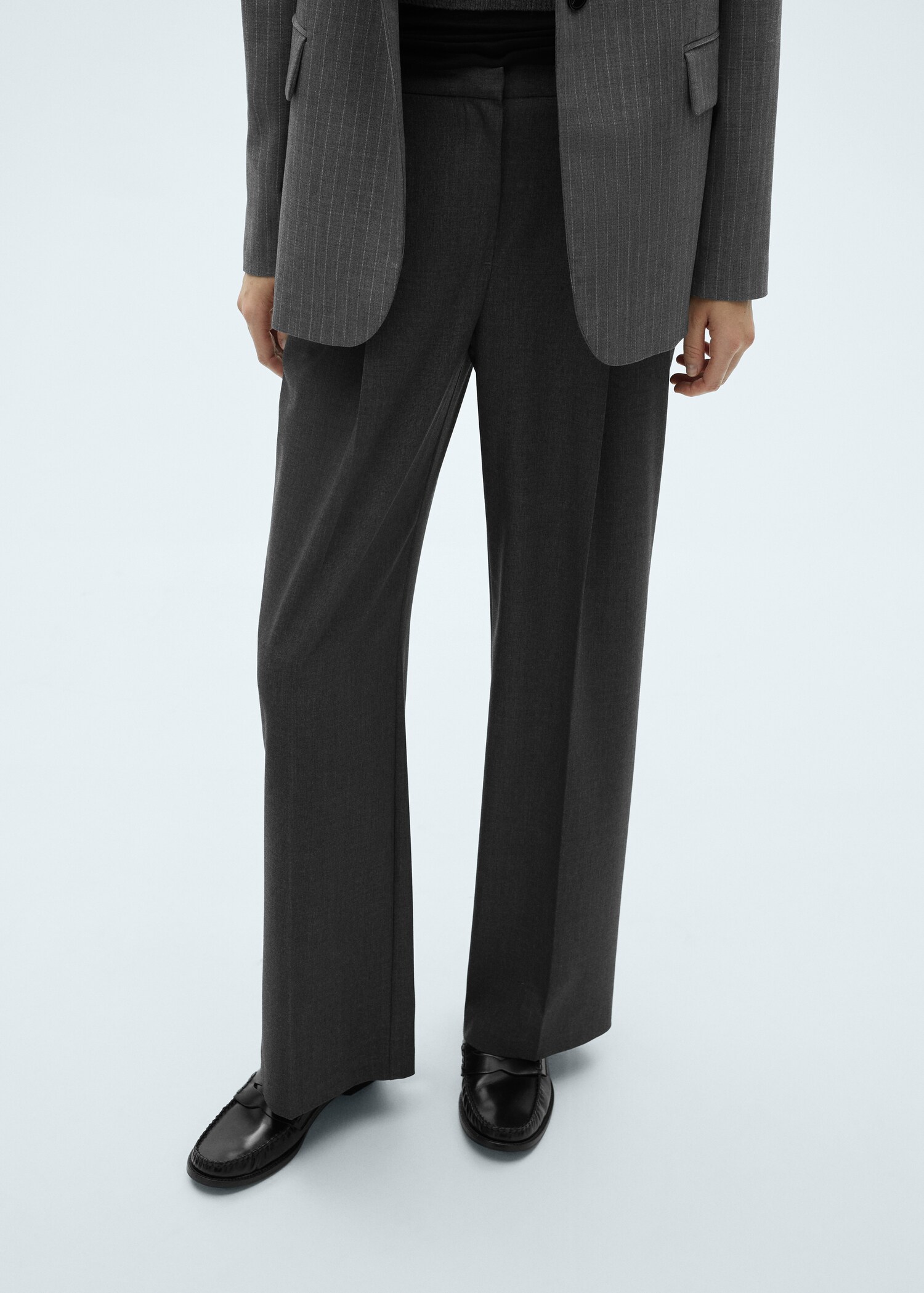 Wideleg pleated trousers - Medium plane