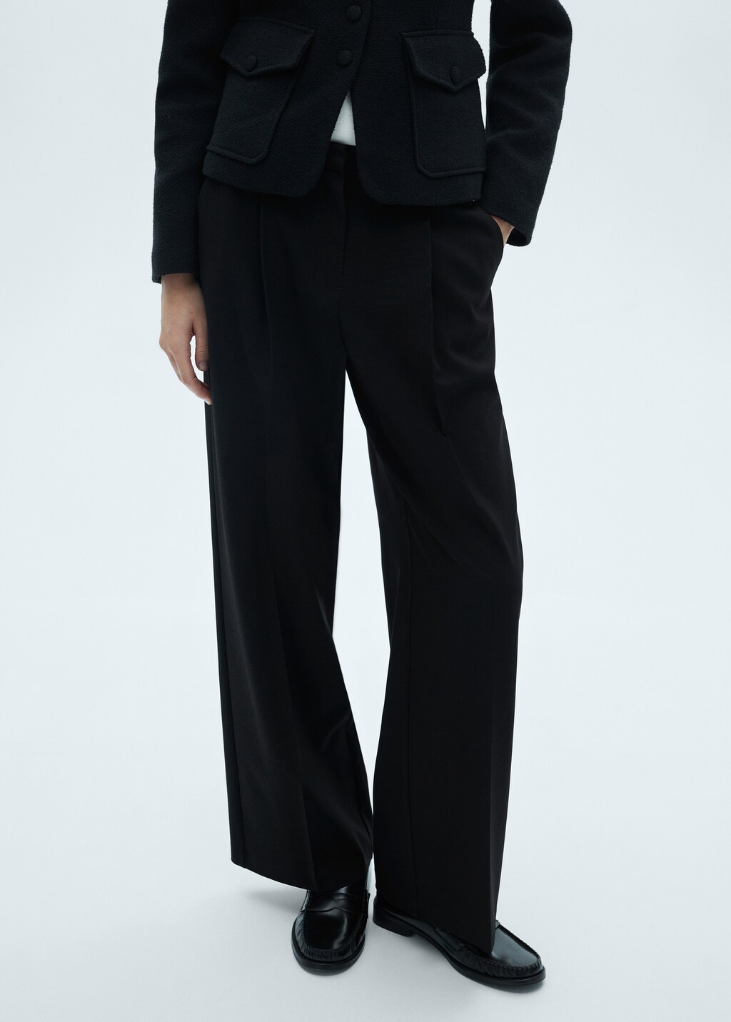 Mango Wideleg pleated pants