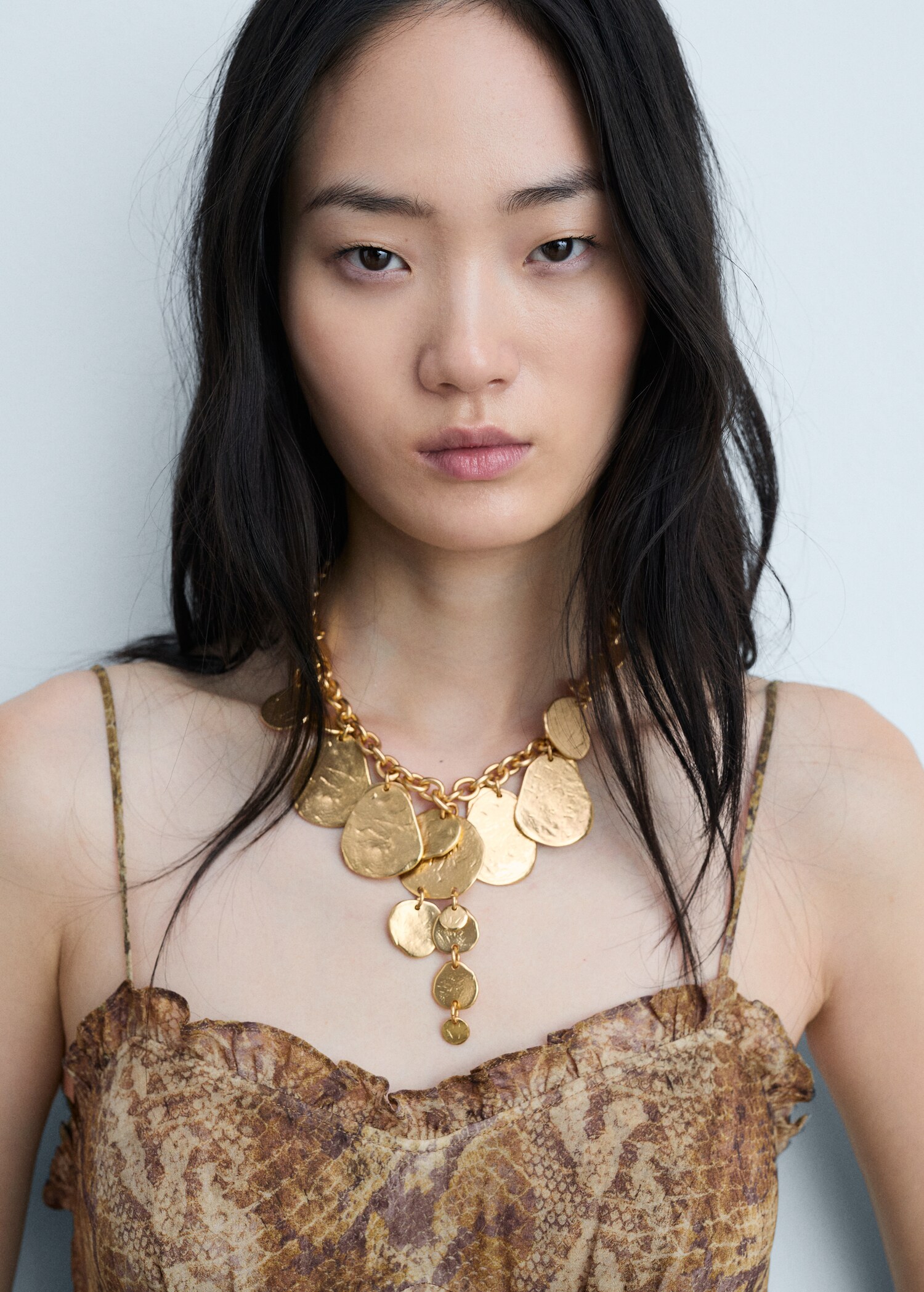 Animal-print chiffon dress - Details of the article 1