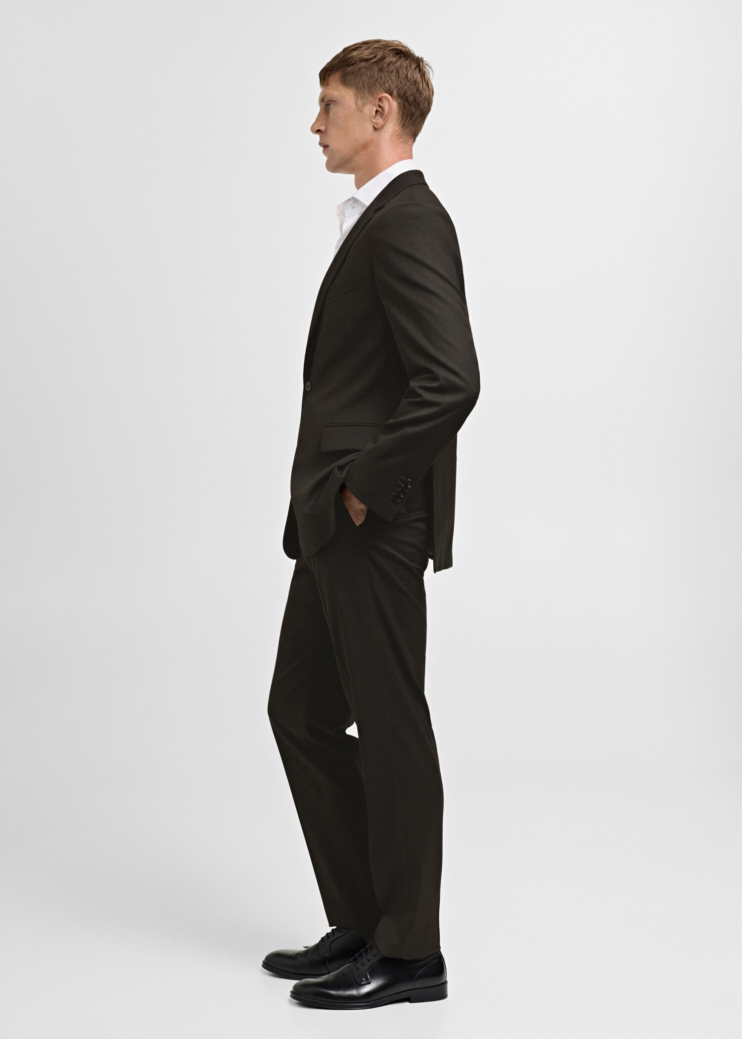 Stretch-fabric slim-fit suit trousers - Details of the article 2
