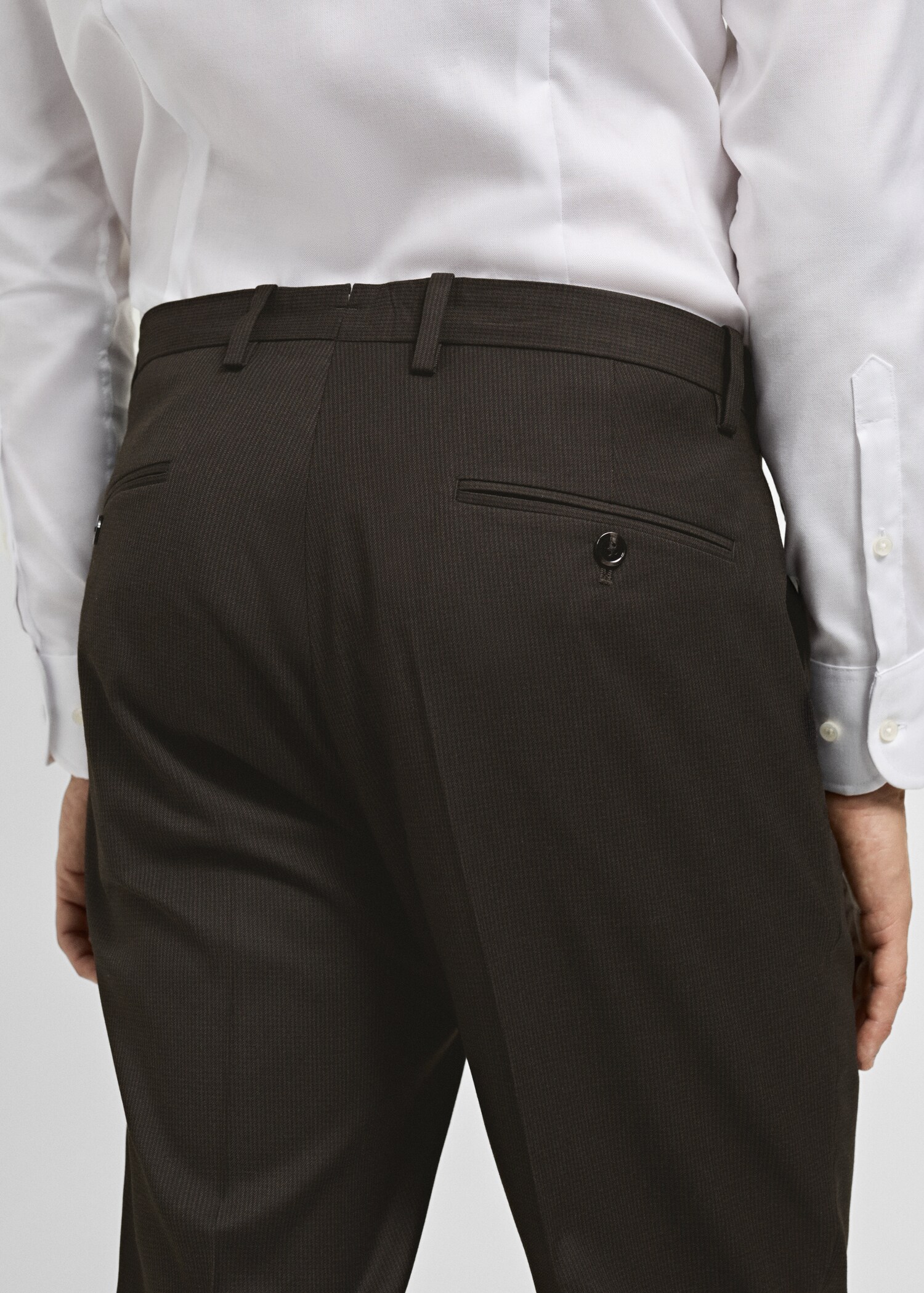 Stretch-fabric slim-fit suit trousers - Details of the article 6