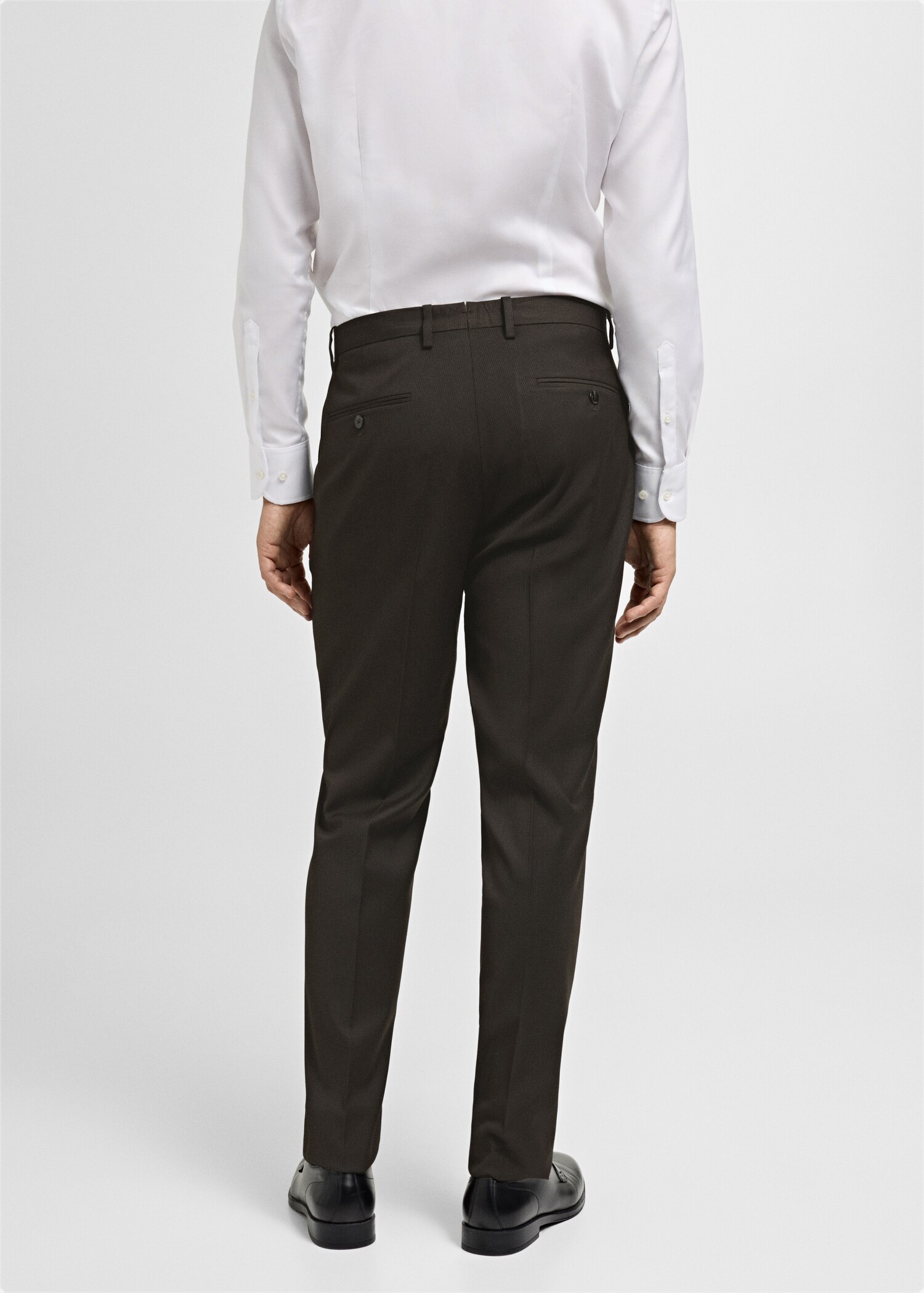 Stretch-fabric slim-fit suit trousers - Reverse of the article