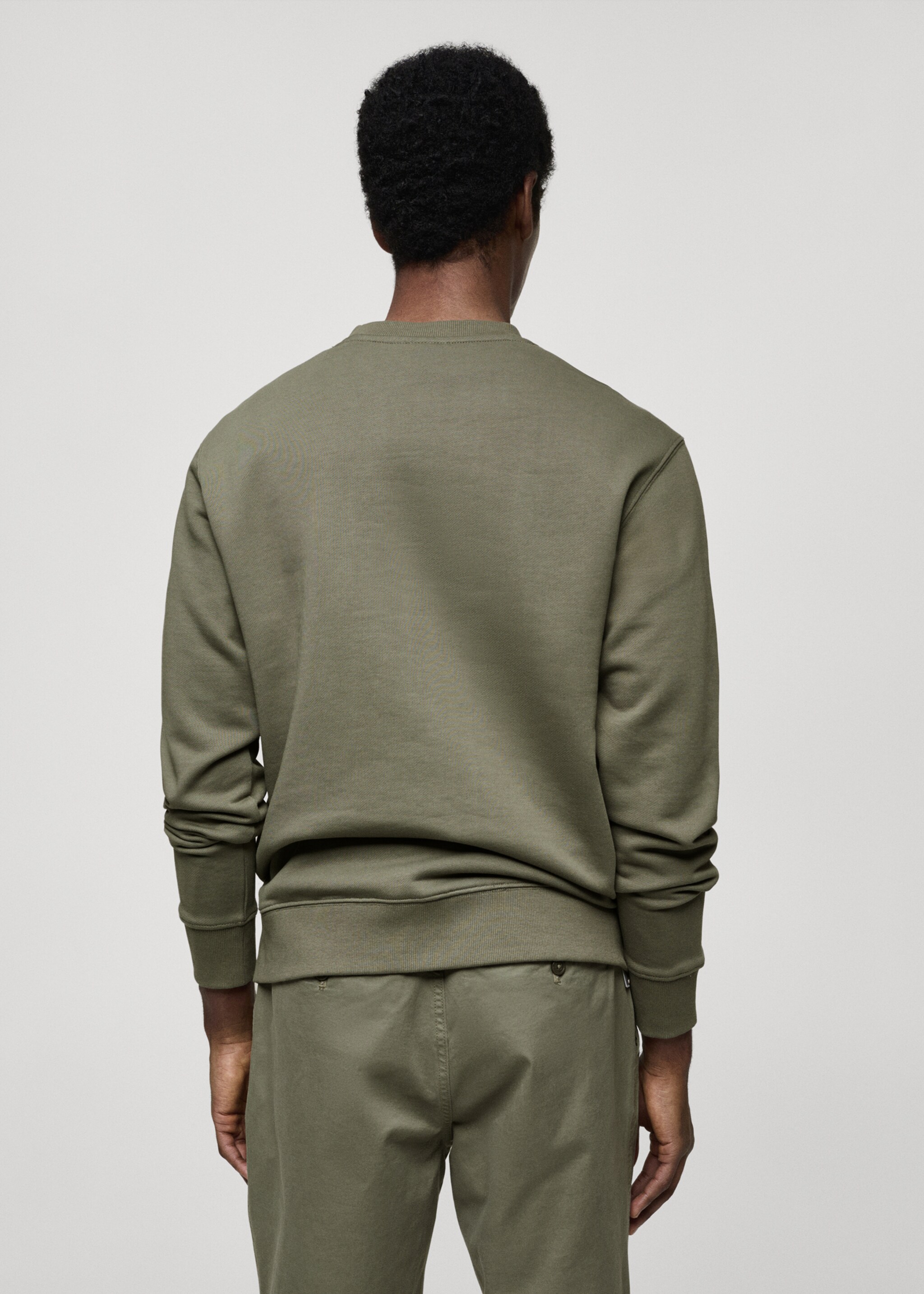 100% cotton regular-fit sweatshirt - Reverse of the article, Medium Green. Ref: 77065150-00.